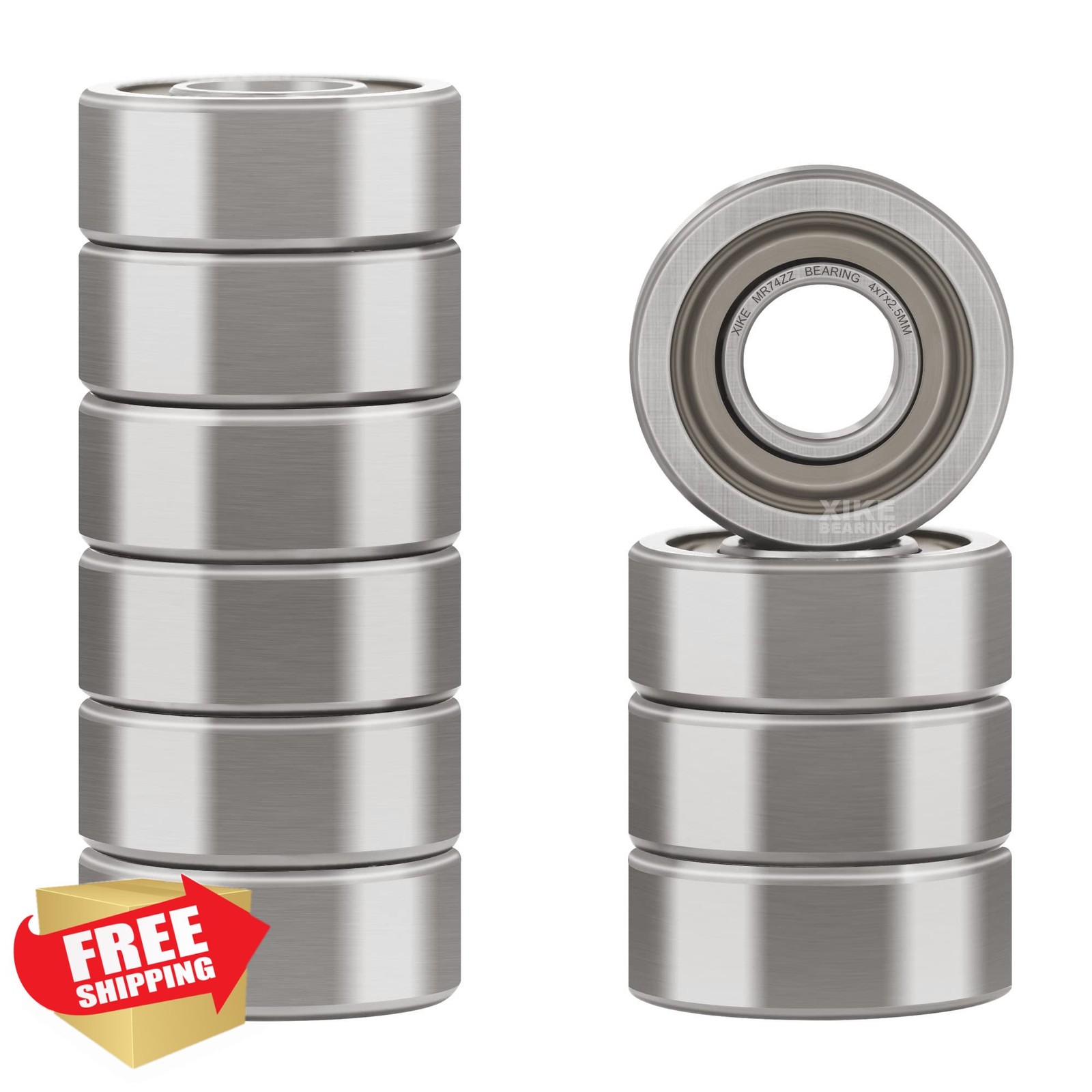 XiKe MR74ZZ Bearings 4x7x2.5mm 10pk