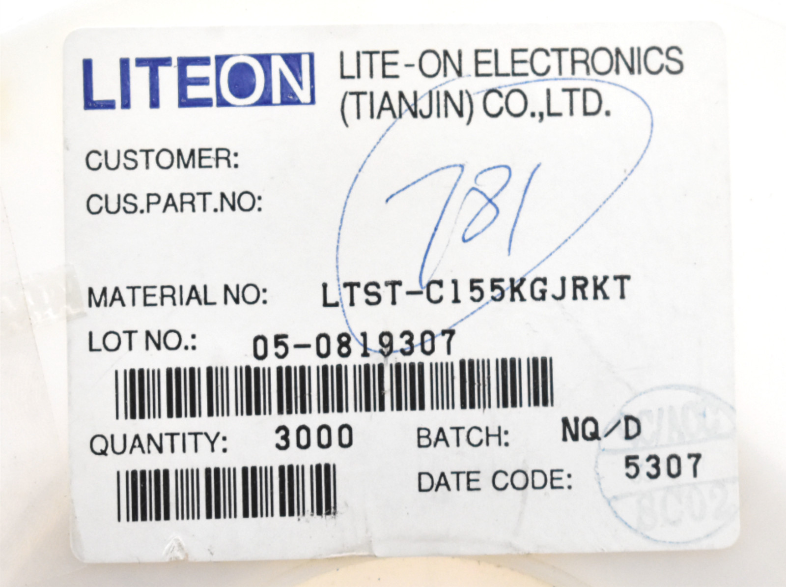 LITEON LTST-C155KGJRKT LED GREEN/RED CLEAR CHIP SMD (LOT OF 780)