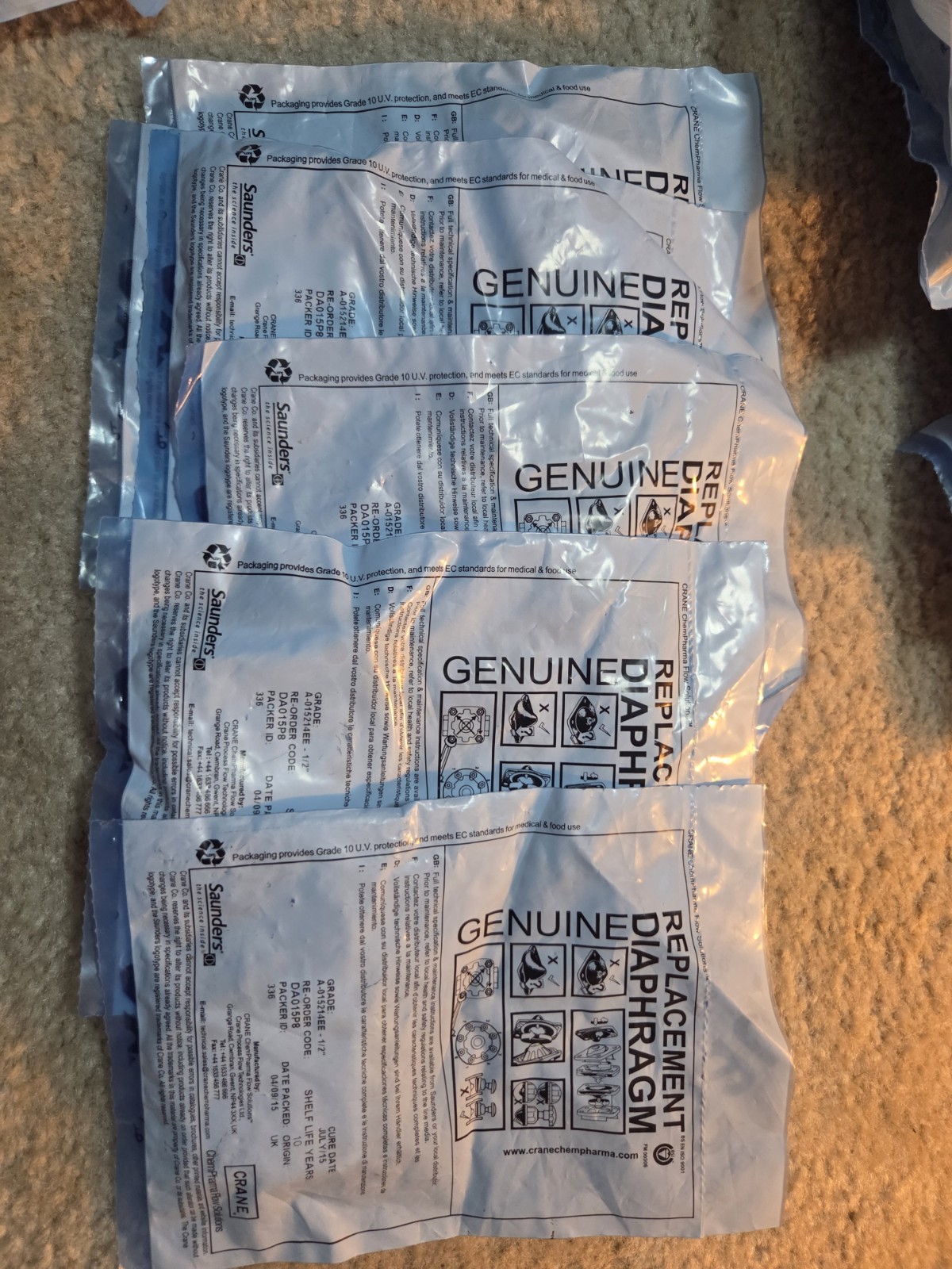 Saunders Crane A-015214EE- 1/2″ Replacement Diaphragms