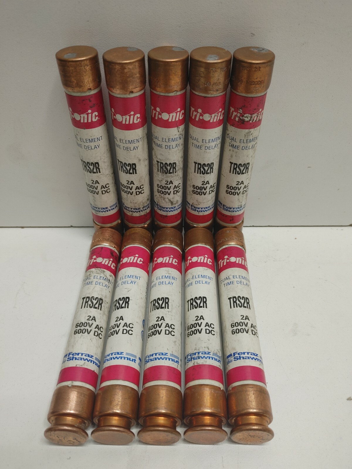 LOT OF 10 NEW OLD STOCK! FERRAZ SHAWMUT TRI-ONIC 2A 600V RK5 FUSES TRS2R