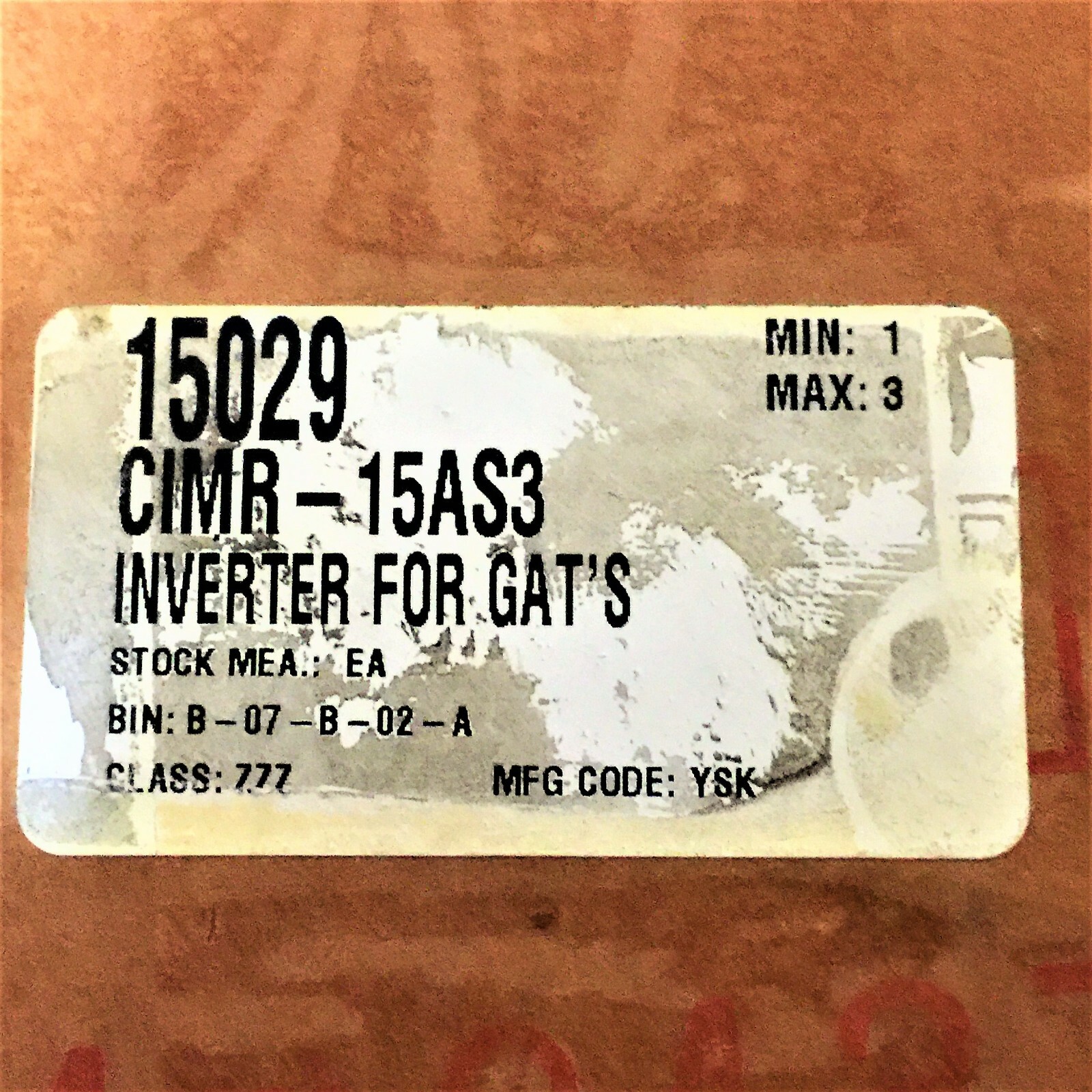 YASKAWA CIMR-15AS3-0020 TRANSISTOR INVENTER / DRIVE