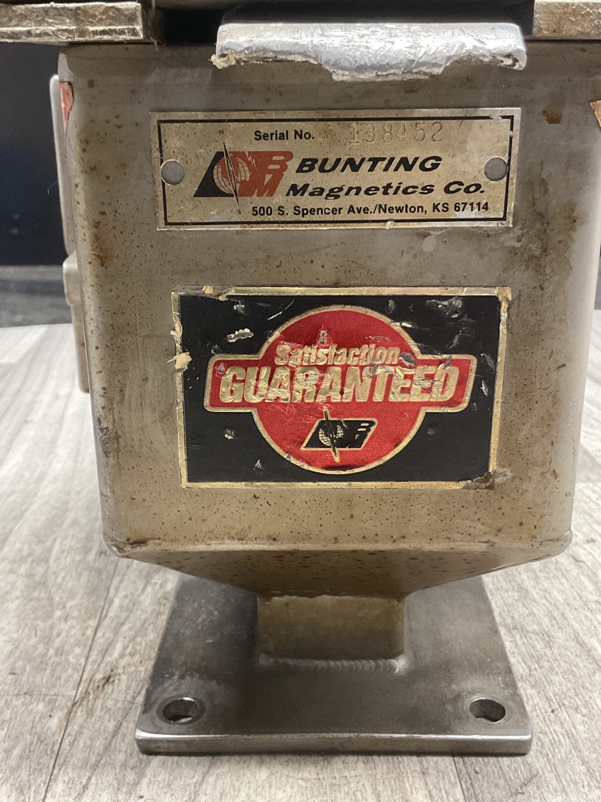 Bunting Magnetics Co. 138452 Magnetic Separator #4018G28PR7