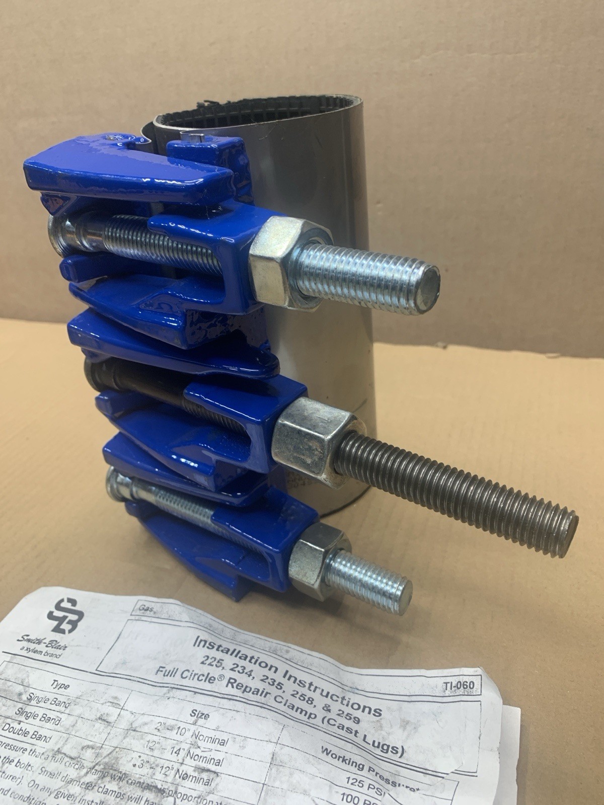 SMITH-BLAIR 225-10035007-000 SINGLE FULL CIRCLE REPAIR CLAMP 3.46-3.70 *NEW*