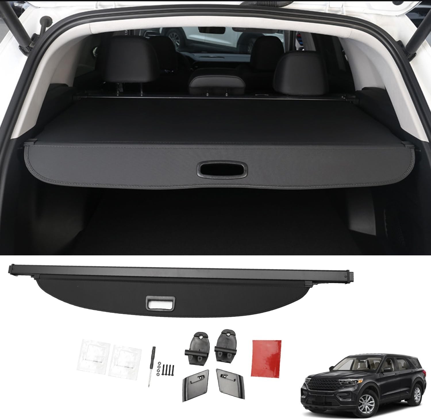 Trunk Cargo Security Cover for Ford Explorer ST Sport XLT – Enhanced Privacy, UV