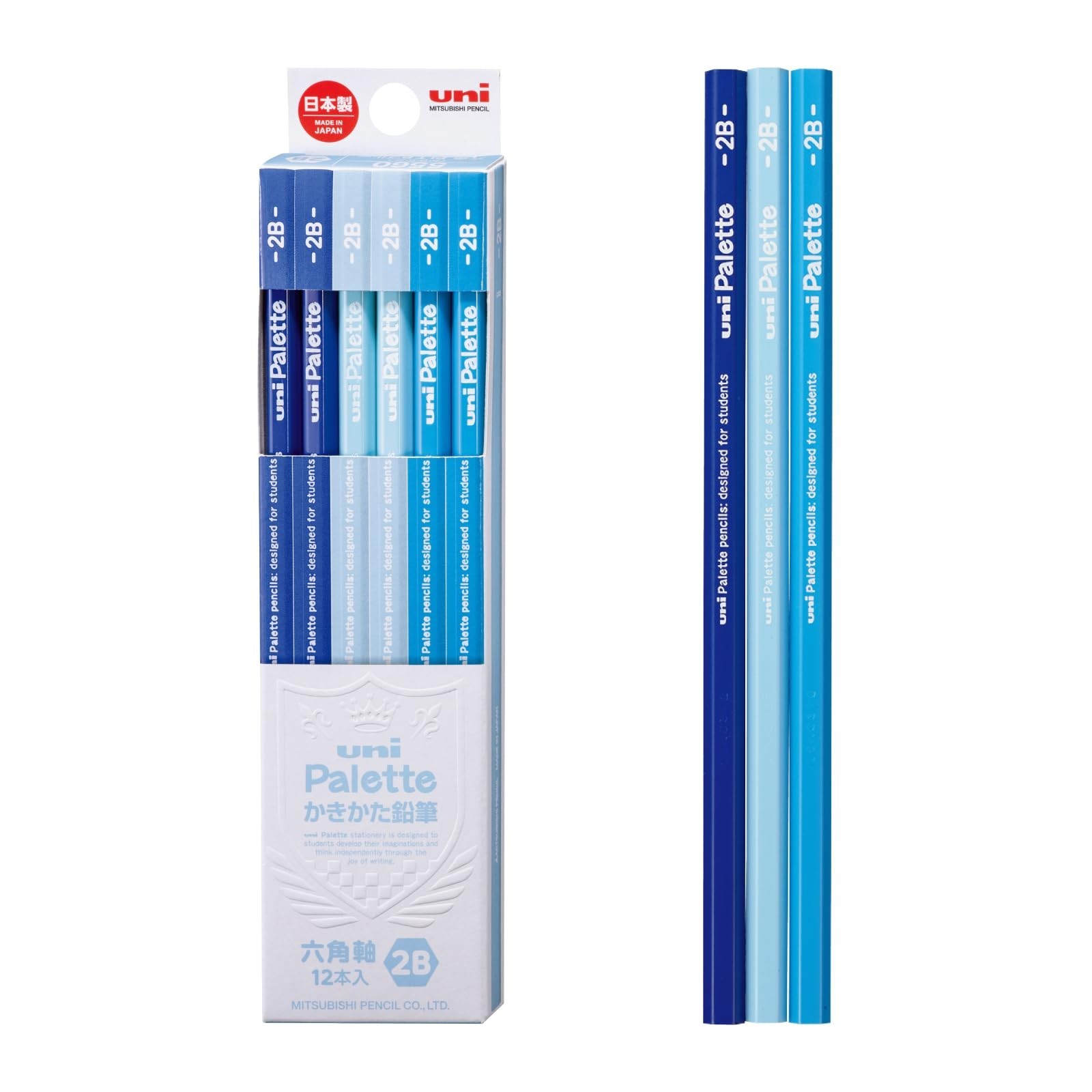Mitsubishi Pencil K55602B Uni Palette 2B Pastel Blue 1 Dozen Single Item