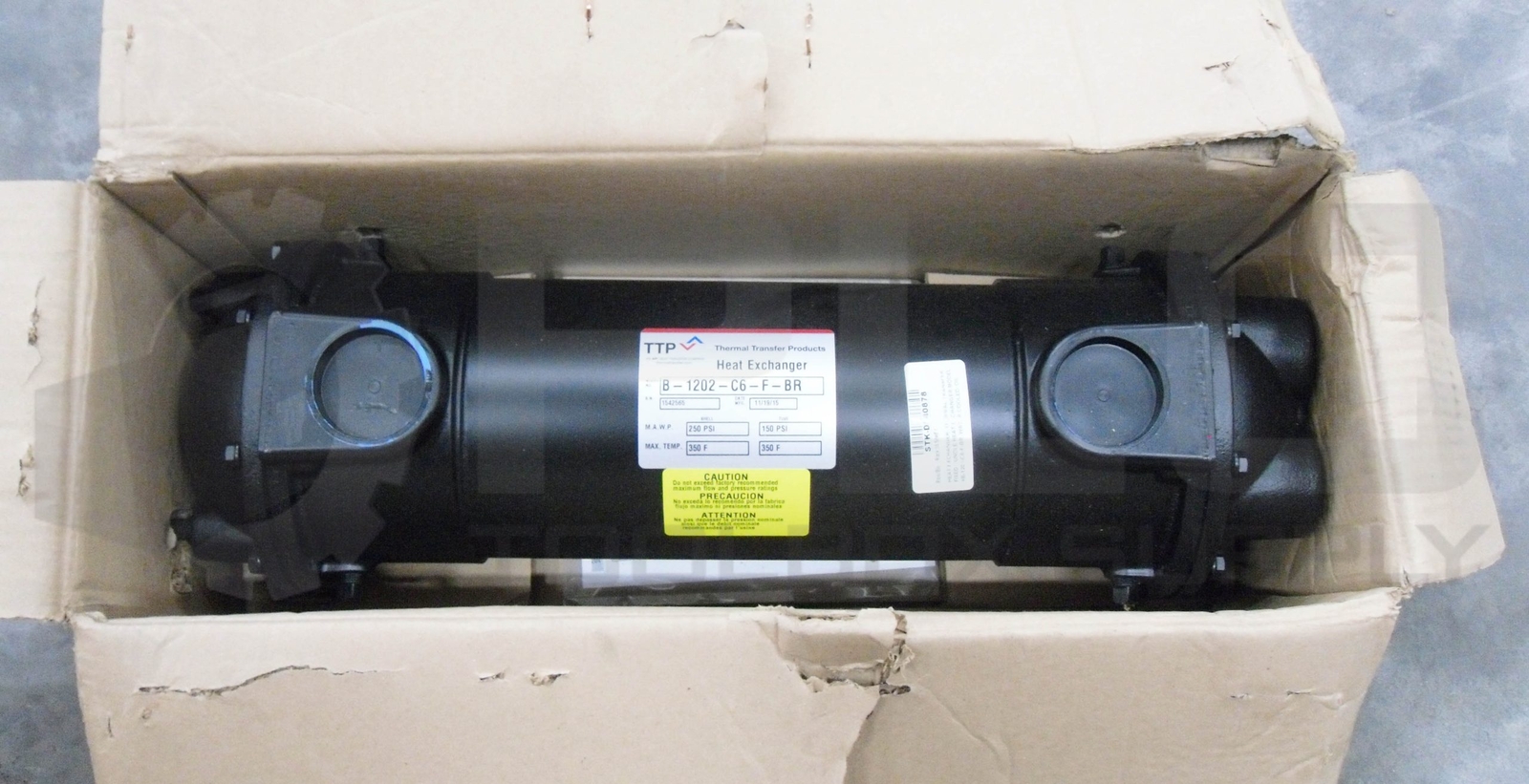 NEW TTP B-1202-C6-F-BR HEAT EXCHANGER 250PSI 350 DEG F