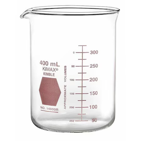 Kimble Chase 14000R-1000 Colorware Beaker, Borosilicate Glass, Low Form, 1 L /