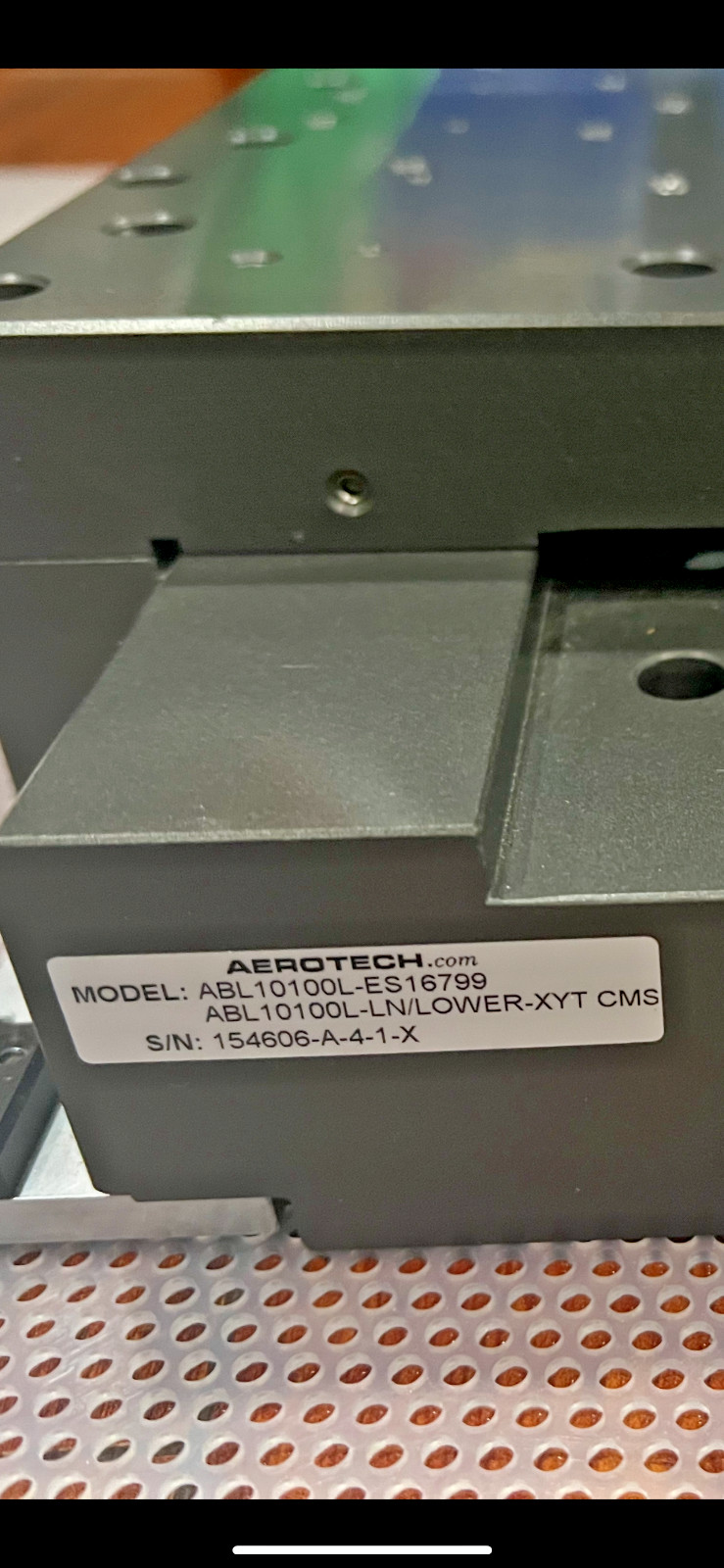 AEROTECH Model ABL10100L-ES16799, ABL10100L-LN/LOWER-XYT CMS Linear Stage