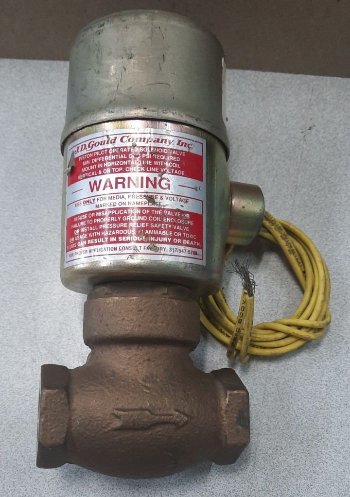 J.D GOULD CO. Q-3 SOLENOID VALVE 3/8″ 120V 60CYC 5-150PSI 14W U39043 Q3 – NOS