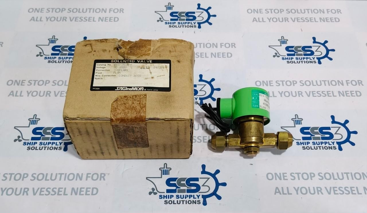 Saginomiya REV-703BXF Solenoid Valve Flon AC100V 50/60Hz 30kg f/cm² 25kg f/cm²