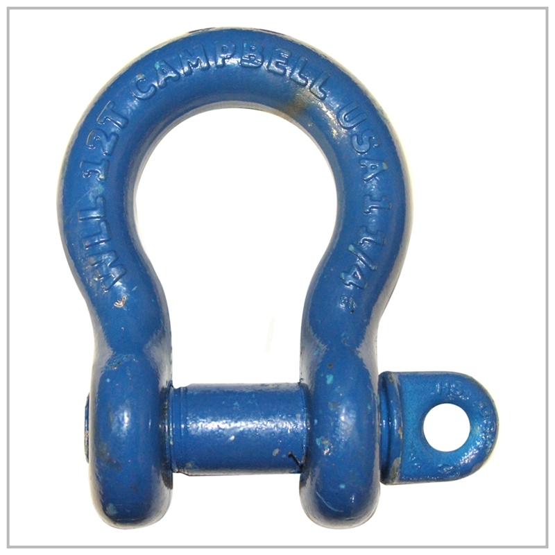 1-1/4″ Domestic 12 Ton Campbell USA Screw Pin Anchor Shackle Blue Clevis D Ring