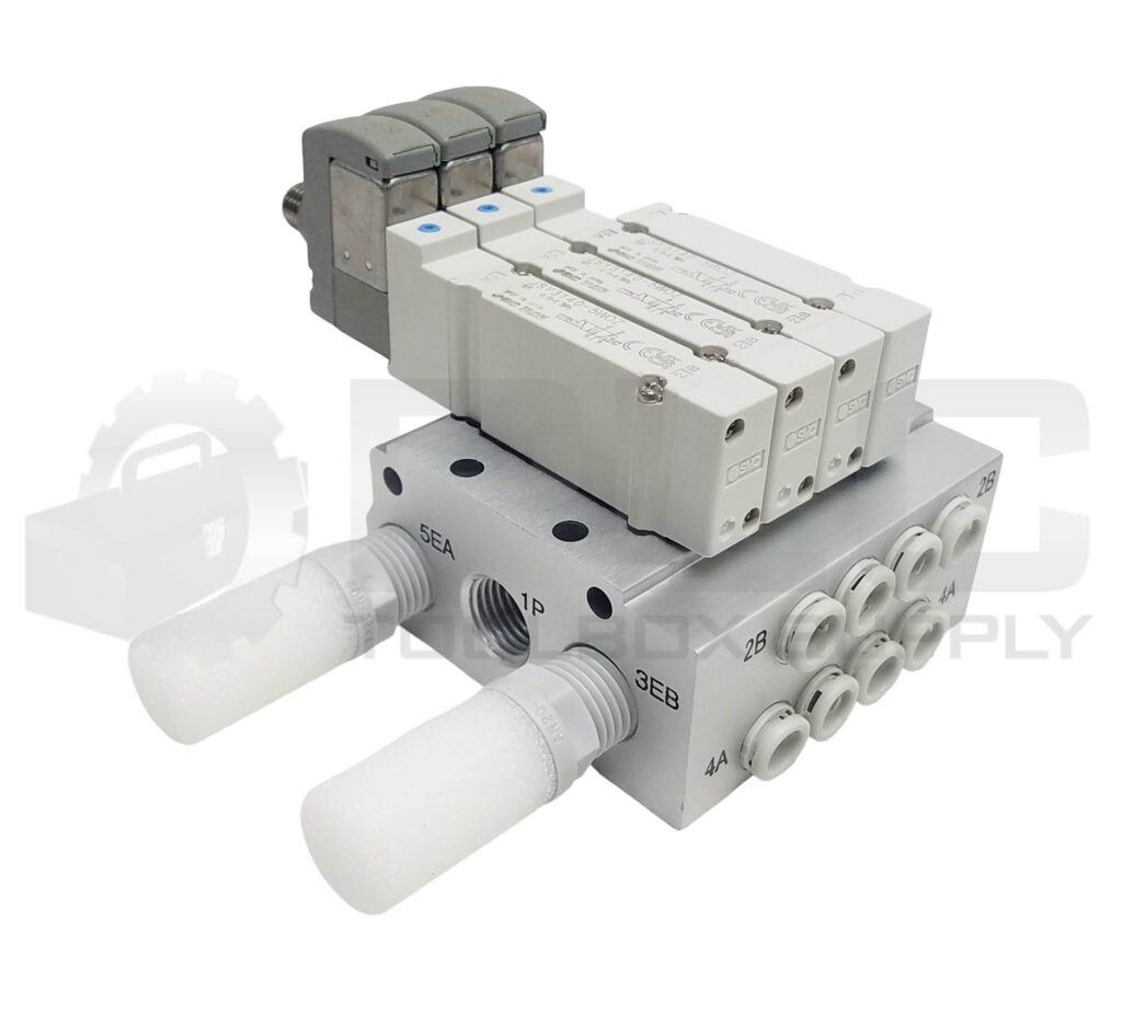 NEW SMC CASSETTE STYLE MANIFOLD 3 STATION w/ (3) JSY3140-5WOZ