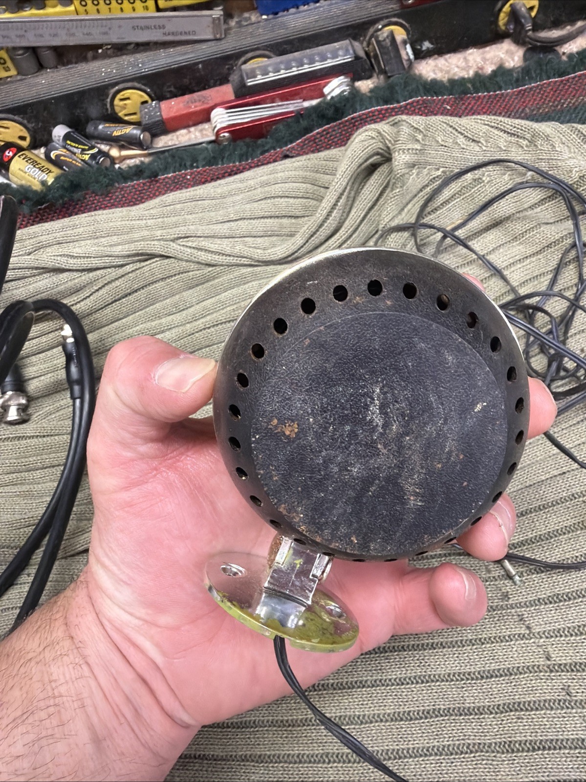 Vintage Made In Japan Sparkomatic Tech ORB Speaker Round For Rat Hot Rod Home