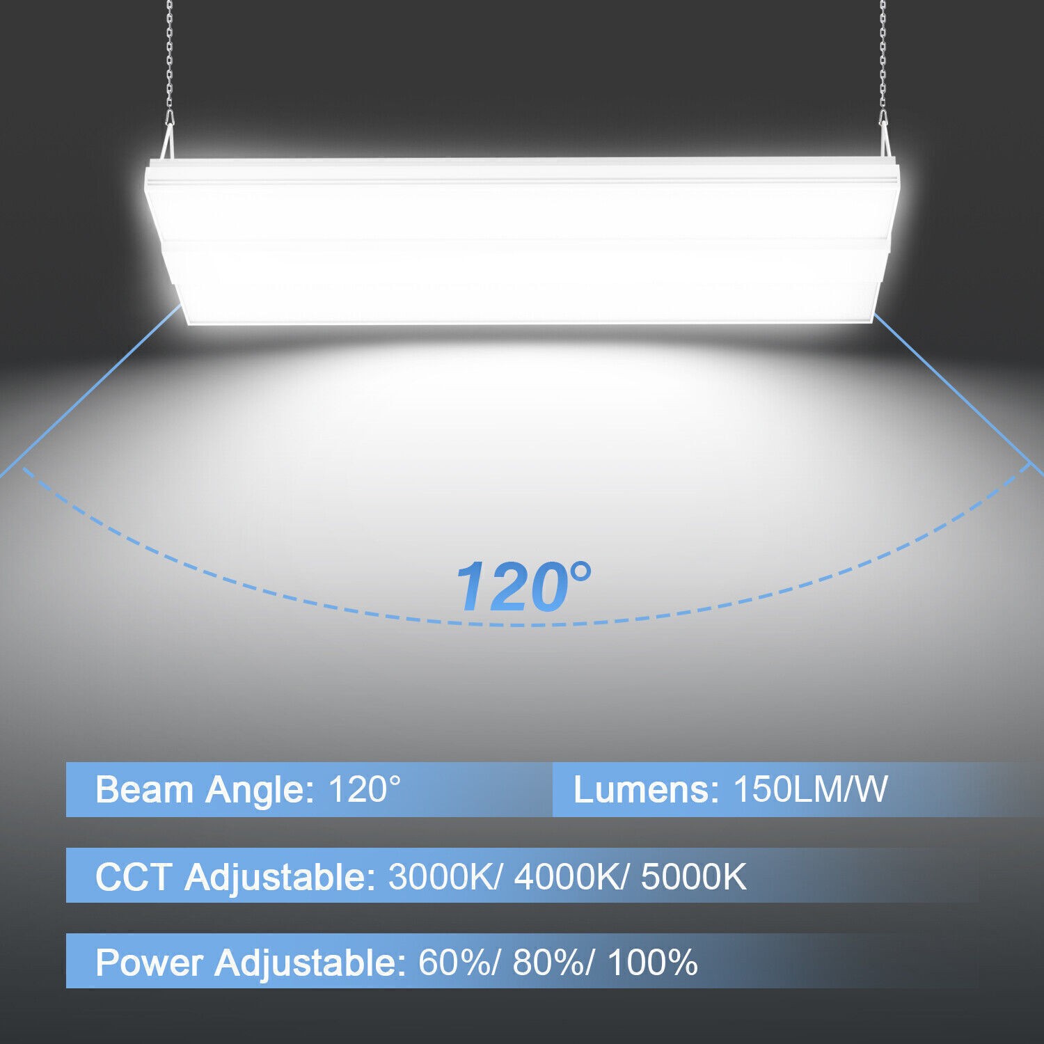 150W LED Linear High Bay Shop Light Warehouse Commercial Shop Lamp 4.5K/5K/5700K