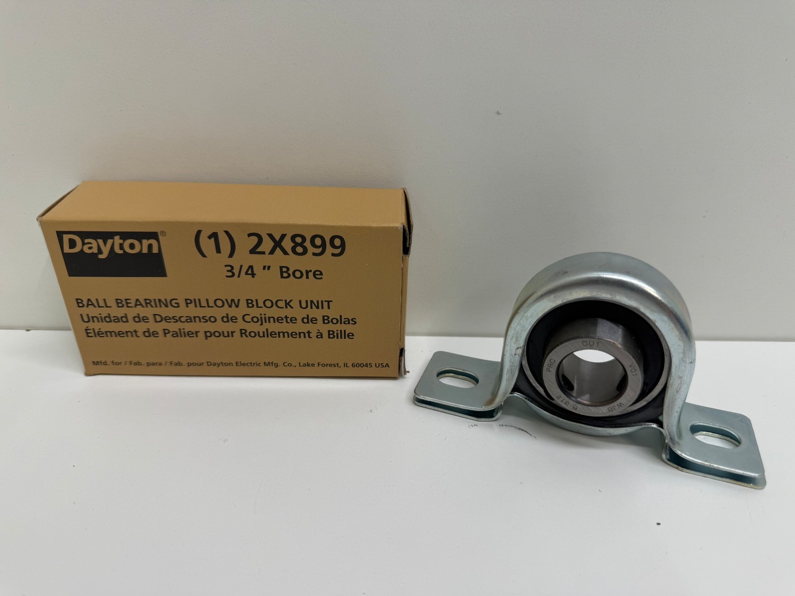 NEW IN BOX! DAYTON 3/4″ BORE BALL BEARING PILLOW BLOCK 2X899