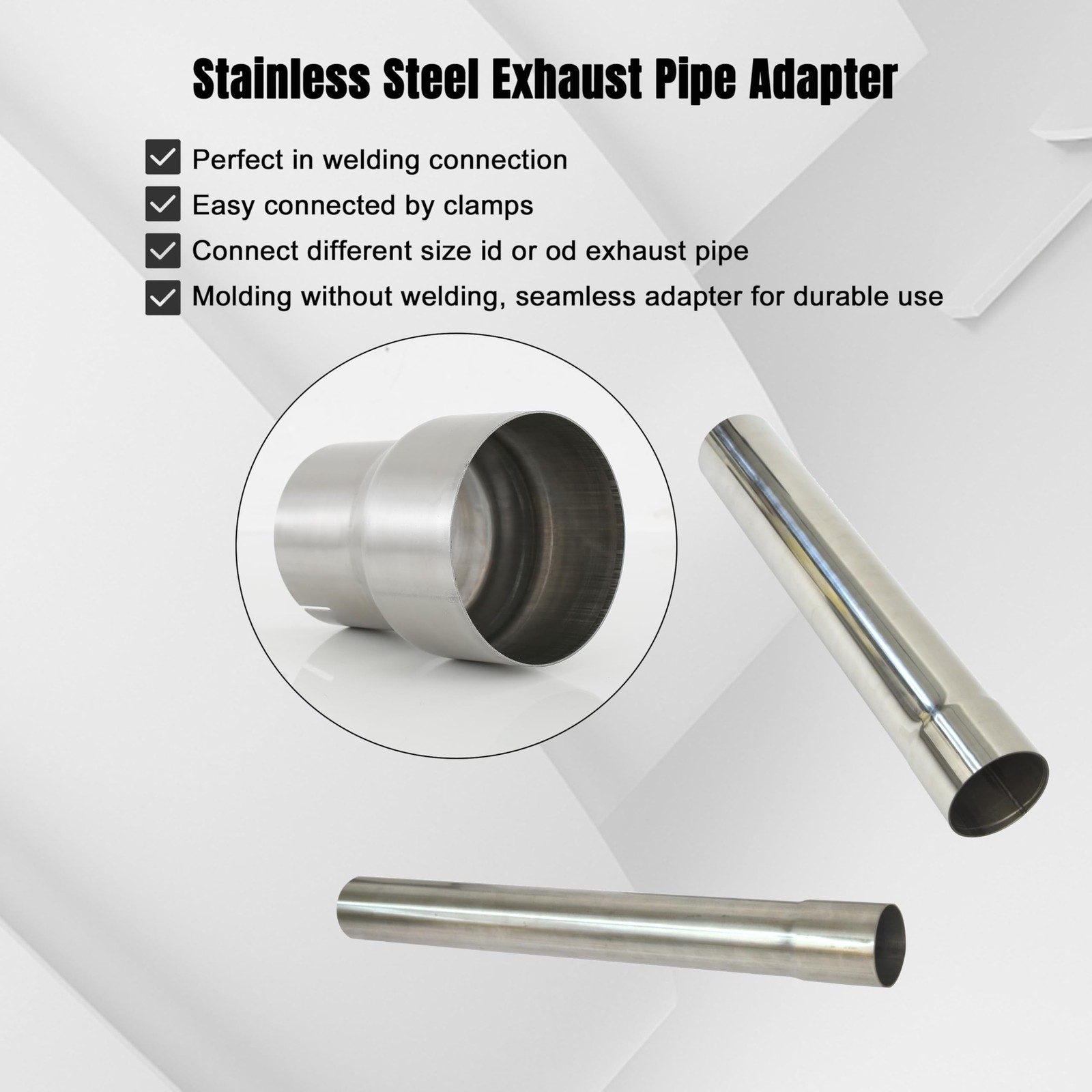 Universal T304 Stainless ID 4 inch to OD 5 inch Exhaust Adapter Reducer