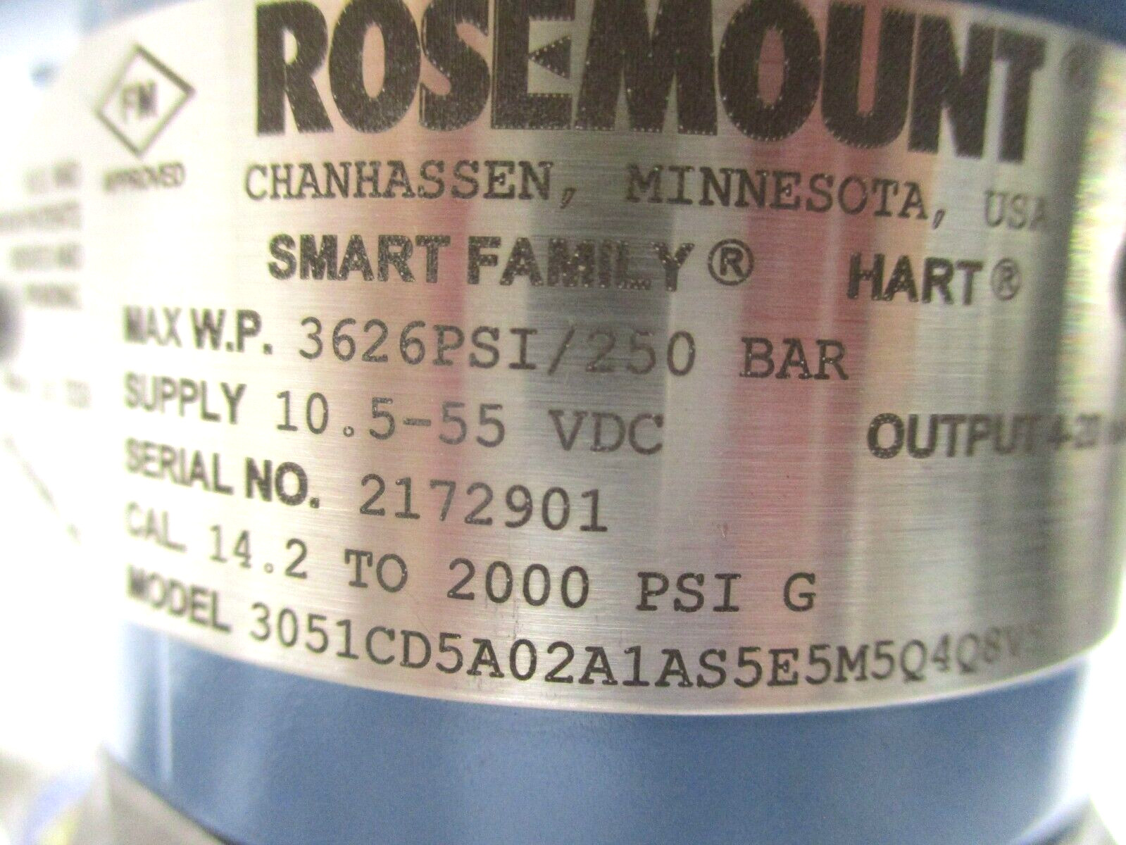 ROSEMOUNT, HART, DIFFERENTIAL PRESSURE TRANSMITTER, 3051CD5A02A1AS5E5M5Q4Q8V5