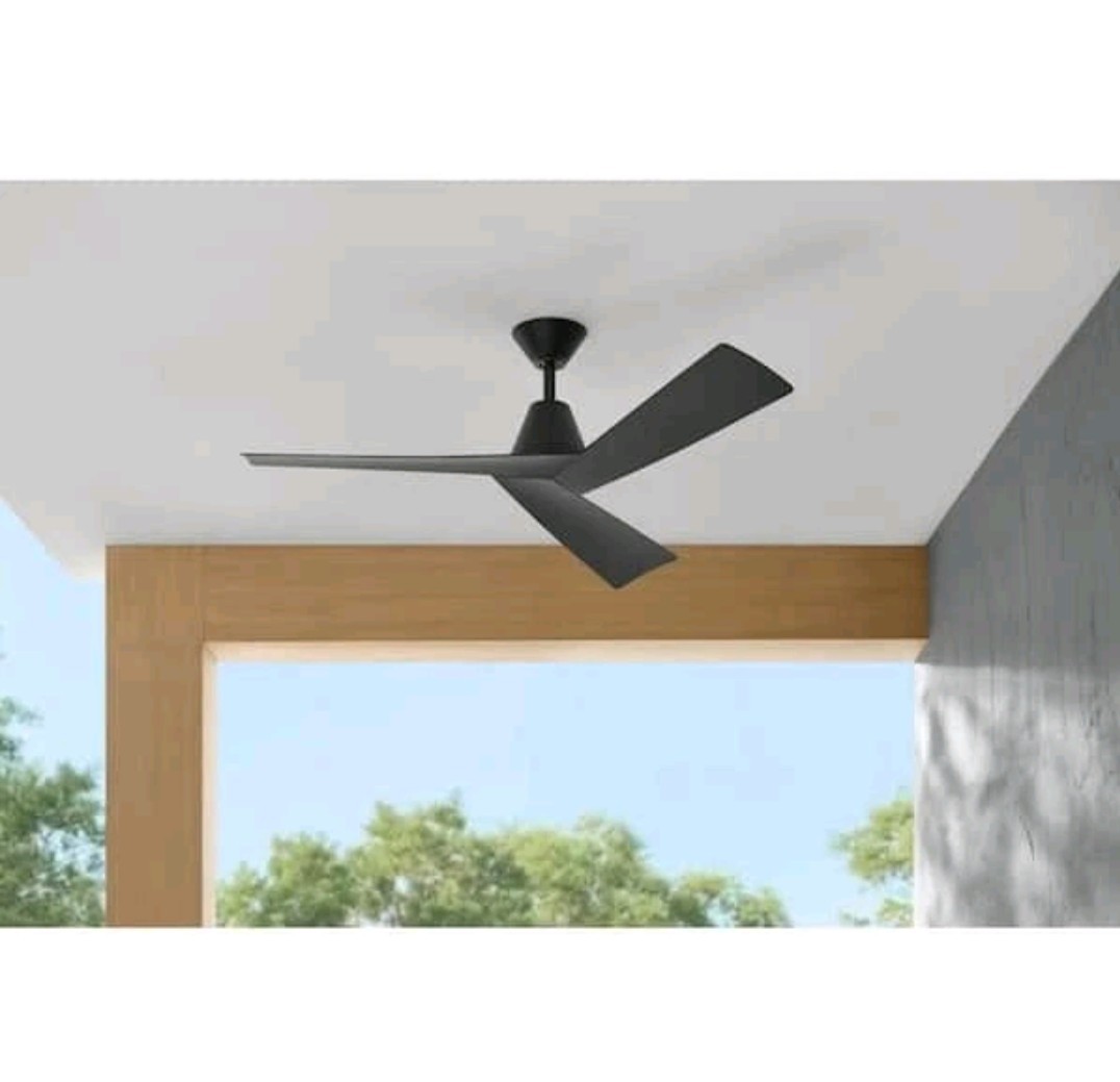 Home Decorators Easton 52 in. Indoor Outdoor Matte Black Ceiling Fan