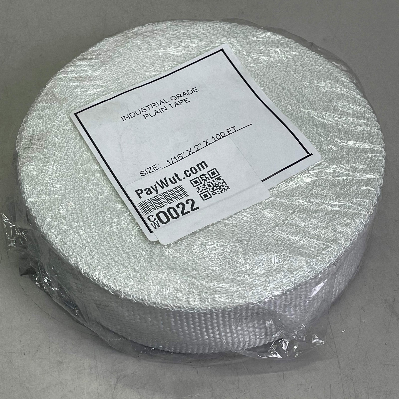 Industrial Grade Plain Fiberglass Tape White 1/16″ x 2″ x 100 ft