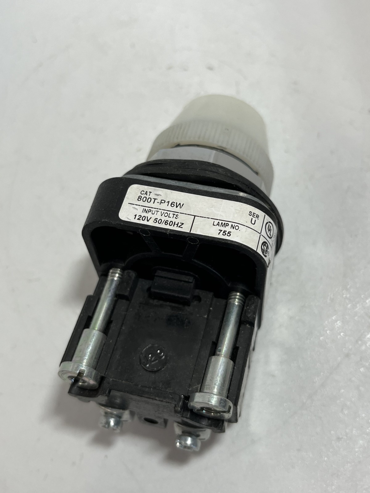 ALLEN BRADLEY 800T-P16W PILOT LIGHT WHITE 120V TRANSFORMER SERIES U