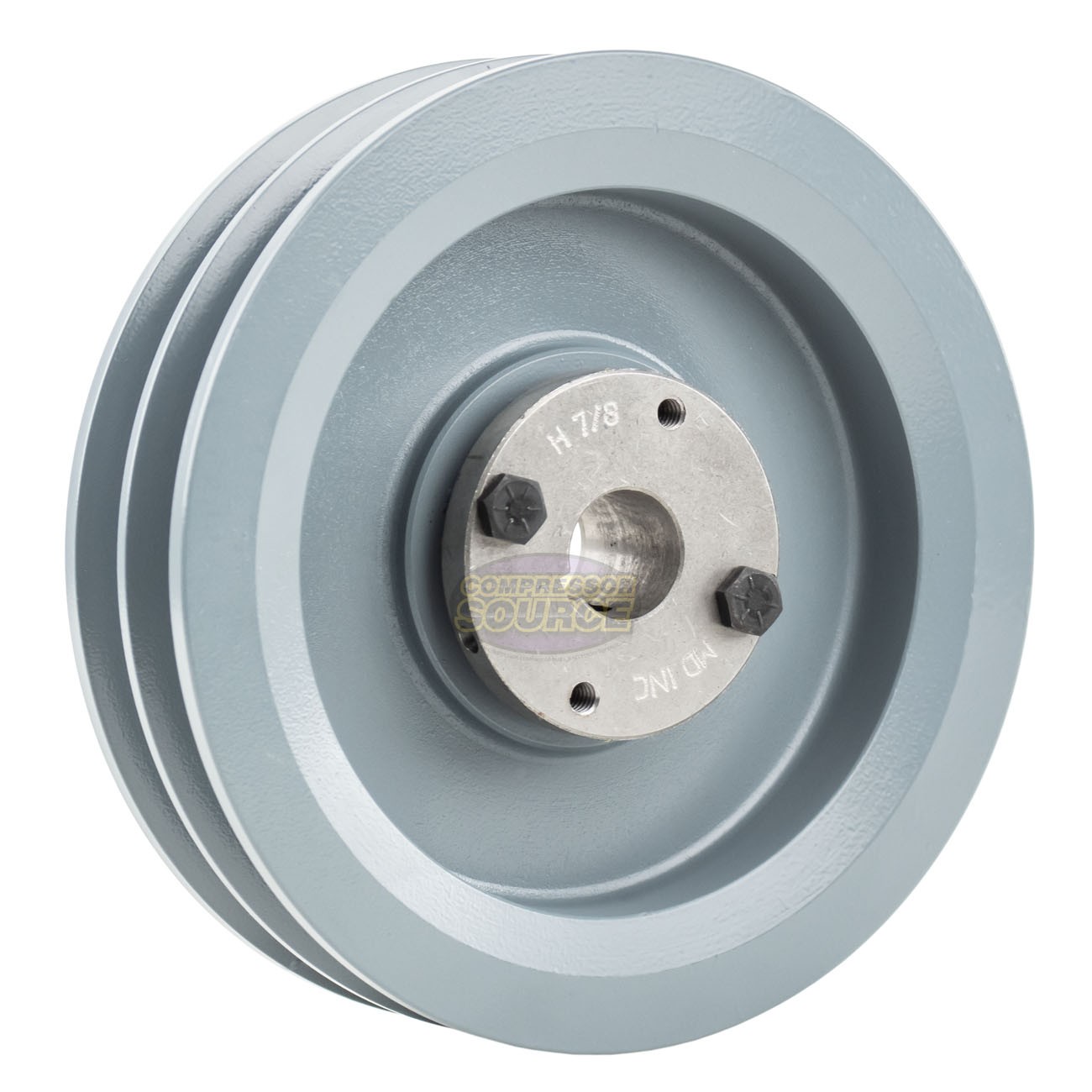 Cast Iron 6.75″ Dual Groove Pulley Belt B Section 5L with 7/8″ Sheave Bushing
