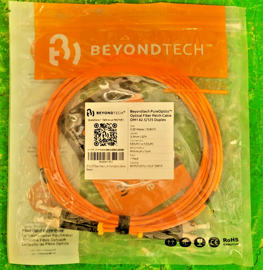 5️⃣BEYOND TECH OPTICAL FIBER PATCH CABLE-OMI 6.25 PESSCO OFFERING 1 G101425-9 🗽