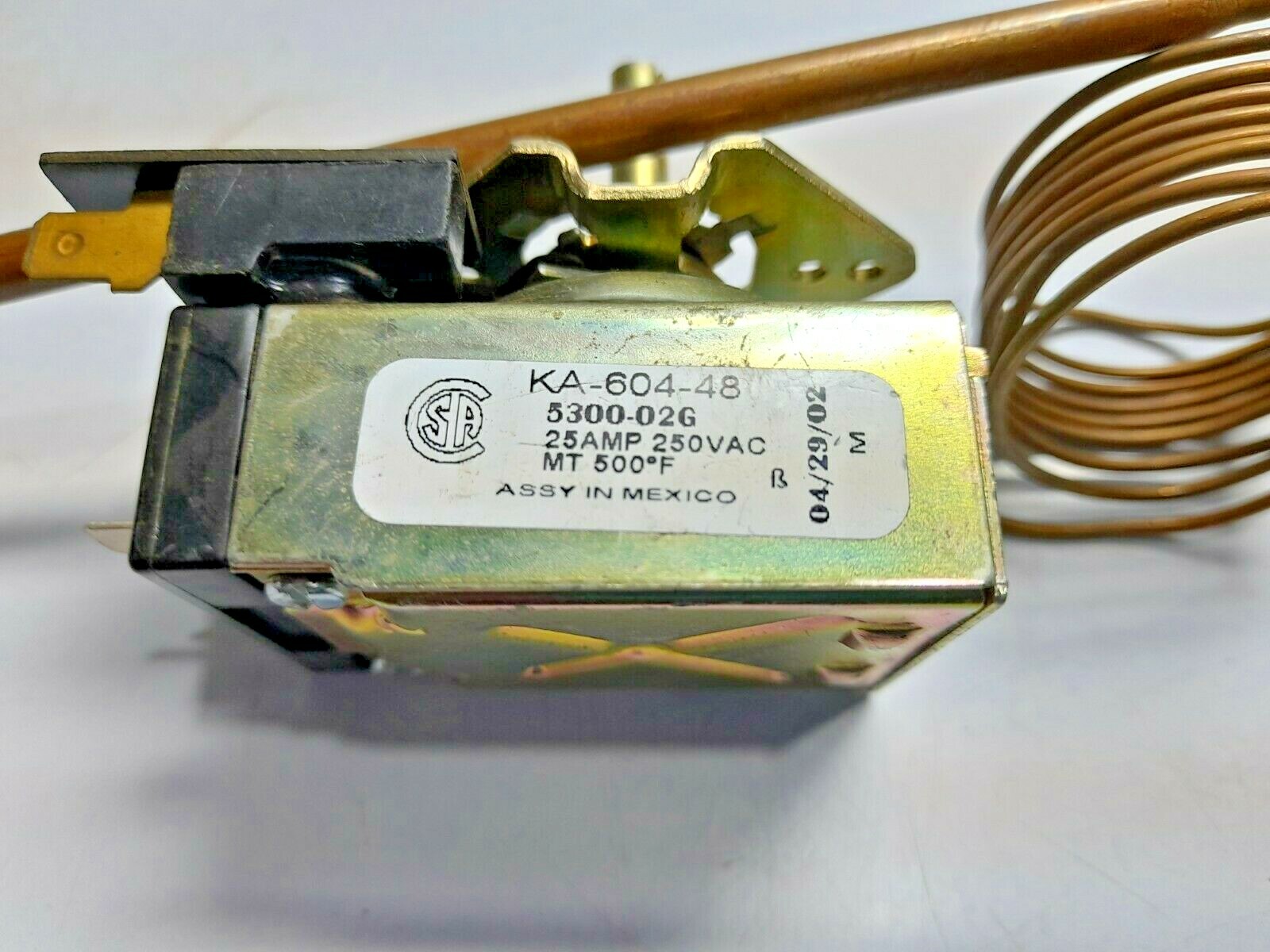 KA-604-48 Thermostat 5300-026 25A 250VAC MT 500F Robertshaw Mexico