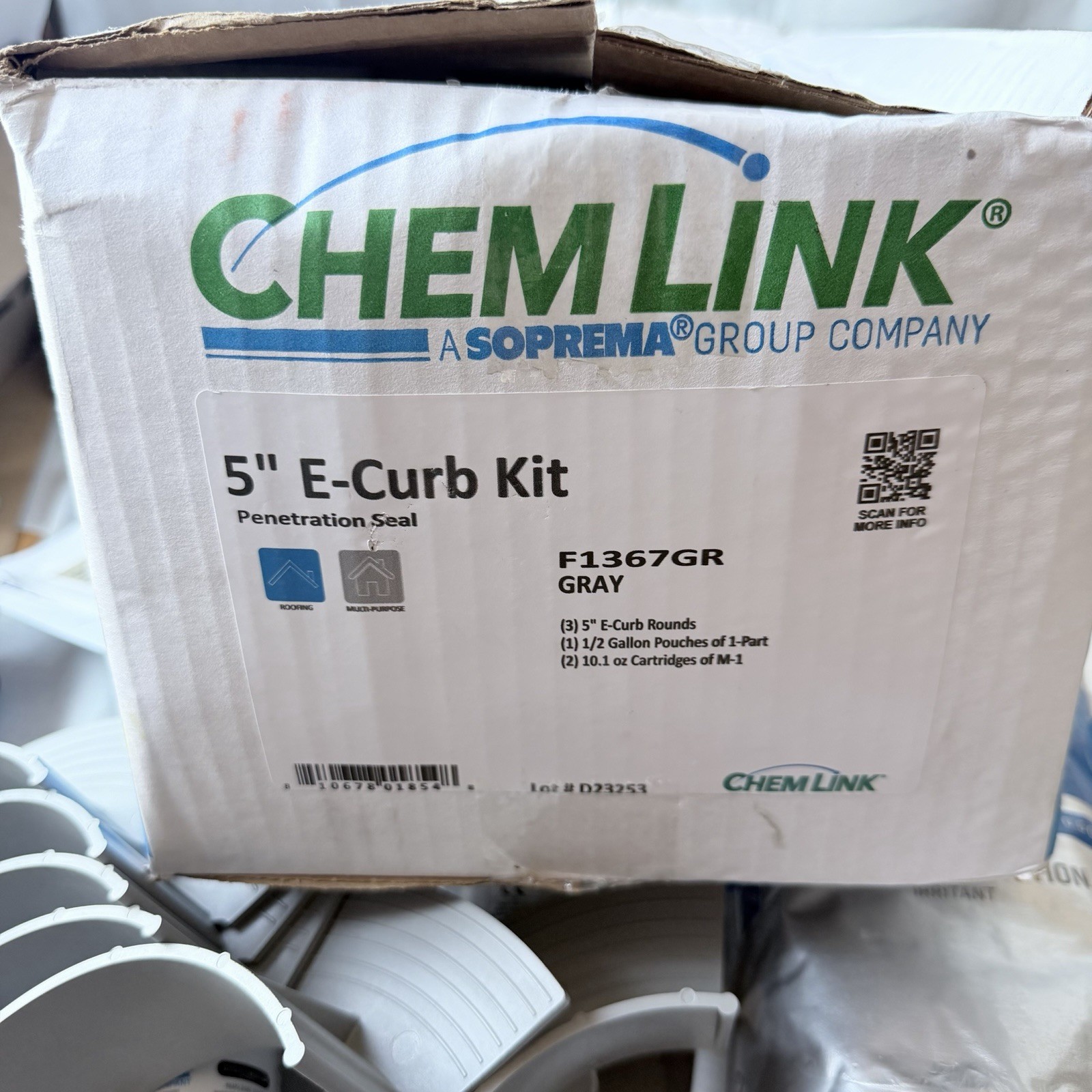 Chem Link F1367GR Penetration Seal 5″ Round E-Curb System Kit 1/2 gallon