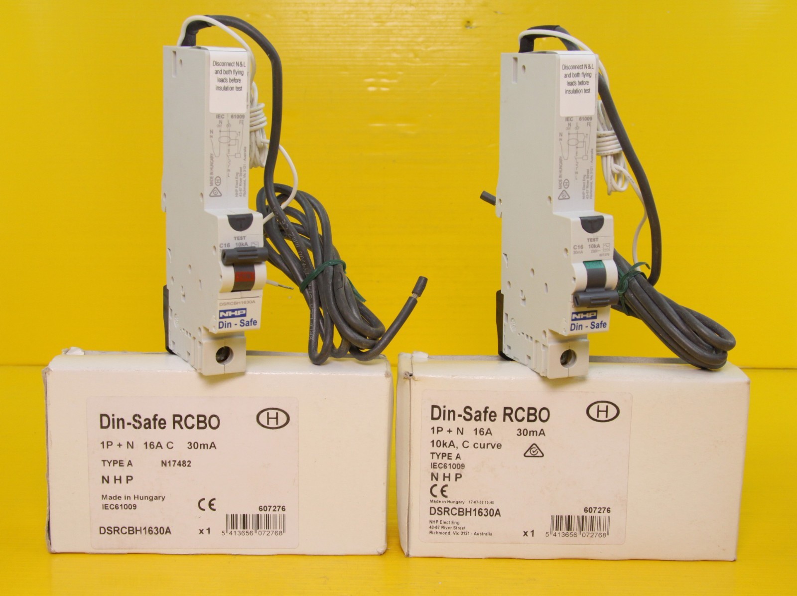 (2 Pack) NHP DSRCBH1630A RCBO MCB/RCD , 16A , 1P+N , 10kA , C , 240VAC , Type A