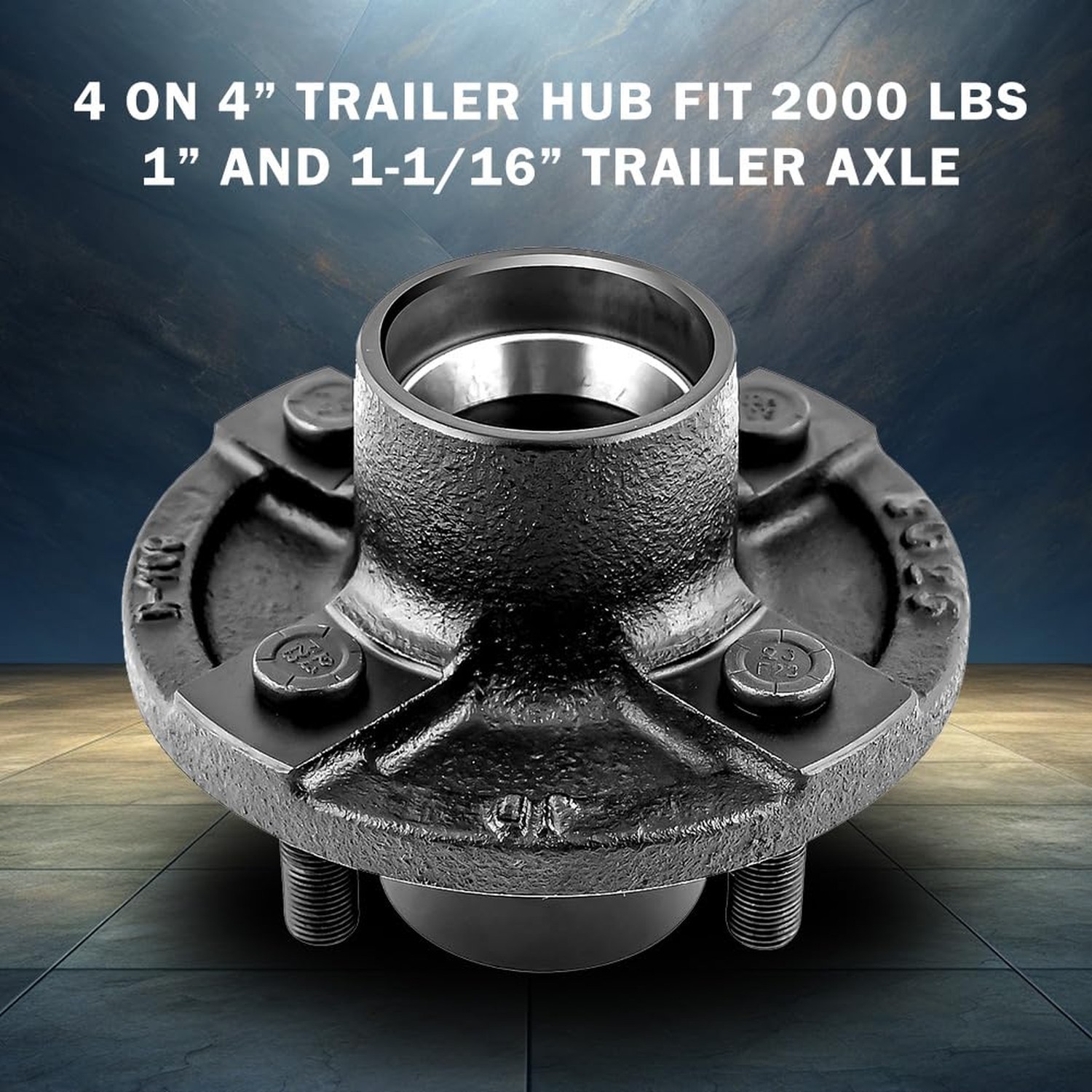 Trailer Idler Hub Kit 4 on 4” for 2000 lbs 1″ and 1″-1/16″ Trailer Axle,Tr