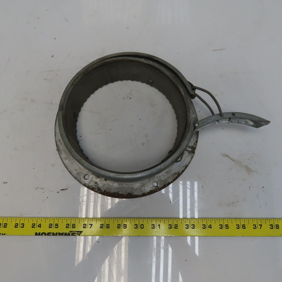 Quick-Clamp Rolled Edge Duct Nipple Flange 7″ Dia x 2″ Galvanized Steel W/Clamp