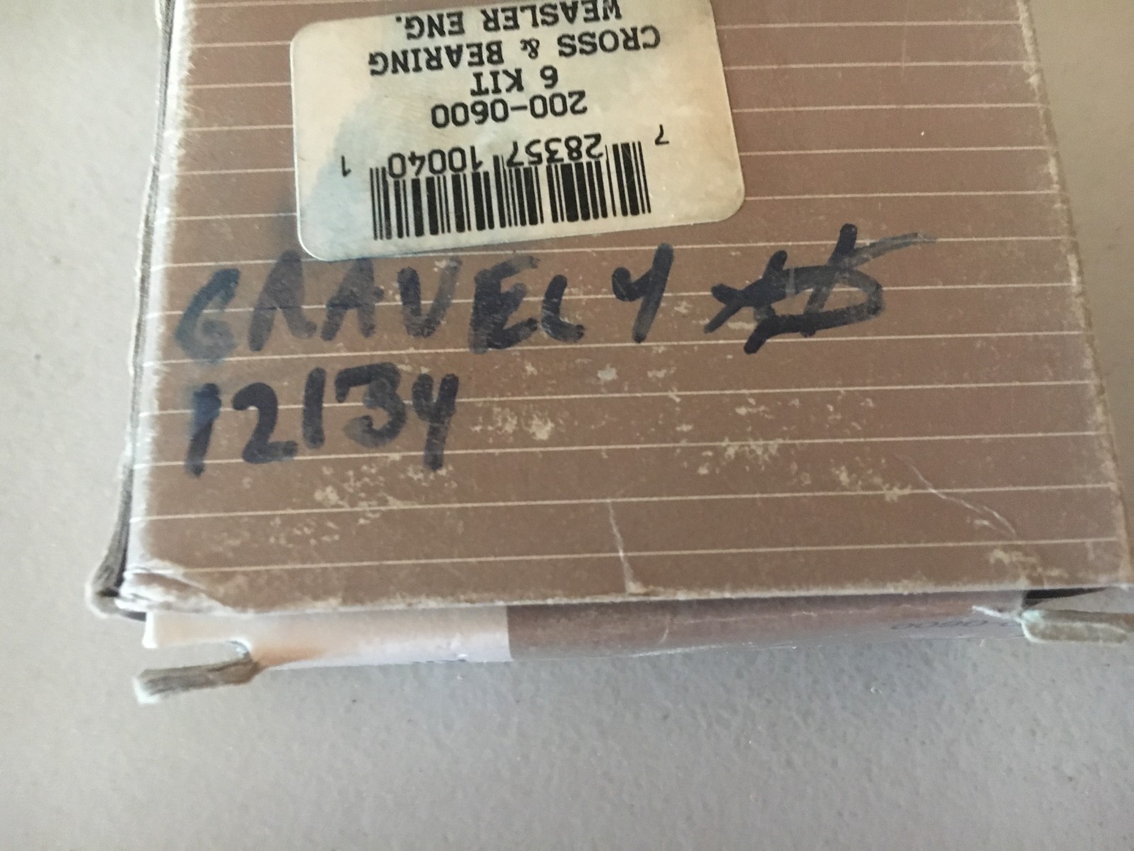 Weasler 6R Universal Joint Cross & Bearing Kit 200-0600 Sealed ~ Gravely 12134