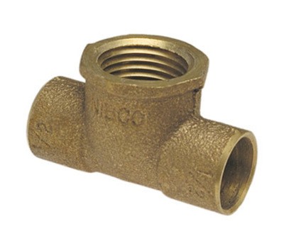 NIBCO 712R 1-1/2″ Sweat x 1-1/2″ Sweat x 1″ F Cast Bronze Reducing Tee