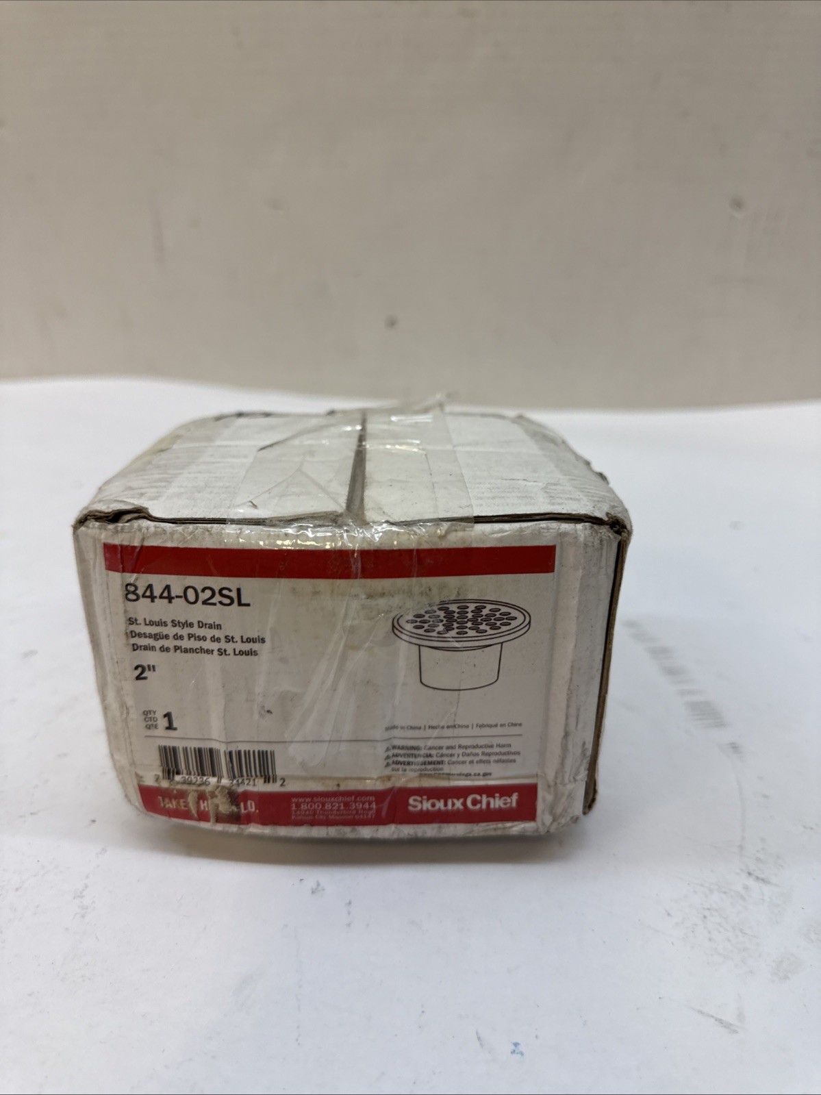 Sioux 844-02SL Drain Flr Clk Insd 2in CI 844 Enml Ctd