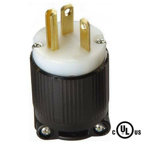 NEMA 5-20 Grounding Plug, 20A 125V AC, 2 Pole 3 Wire, cUL Listed (1)