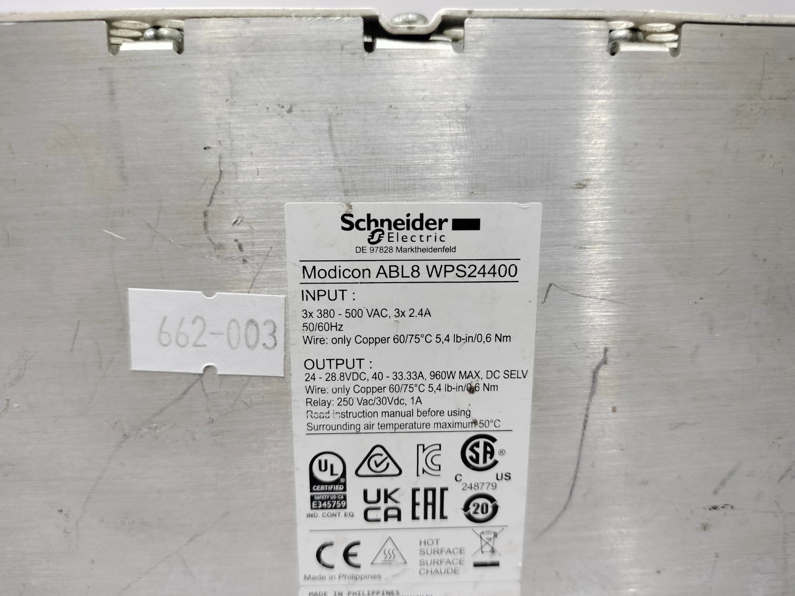 Scheider Electric ABL8 WPS24400 ABL8WPS24400 Universal Power Supply Module