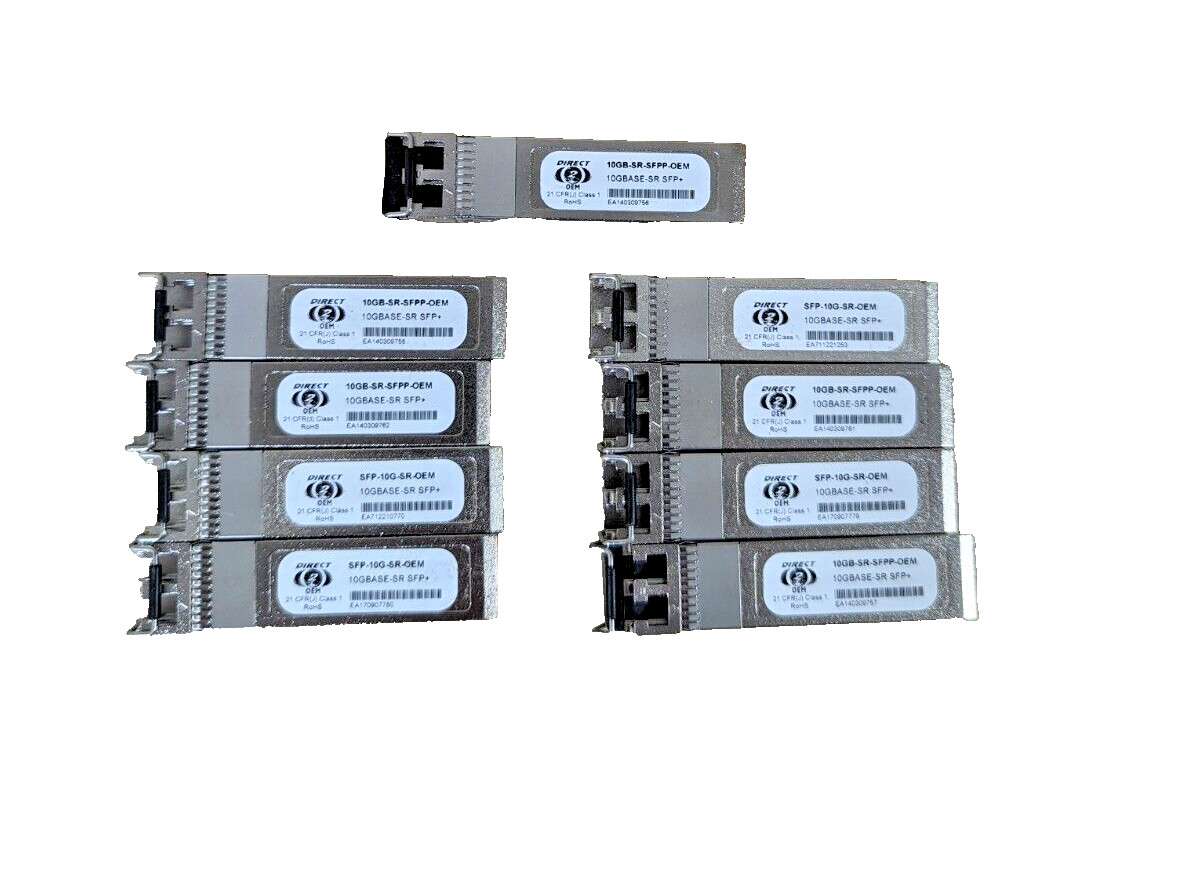 (Lot of 9) DIRECT 2 OEM 10GBASE-SR SFP+ Transceivers / Pre-owned