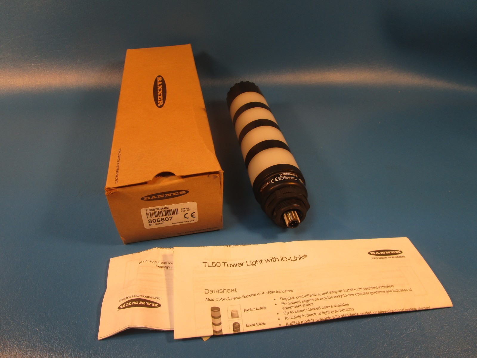 Banner TL50BYGRAKQ, 806607 50 mm LED Tower Light Indicator; Beacon Tower Light;