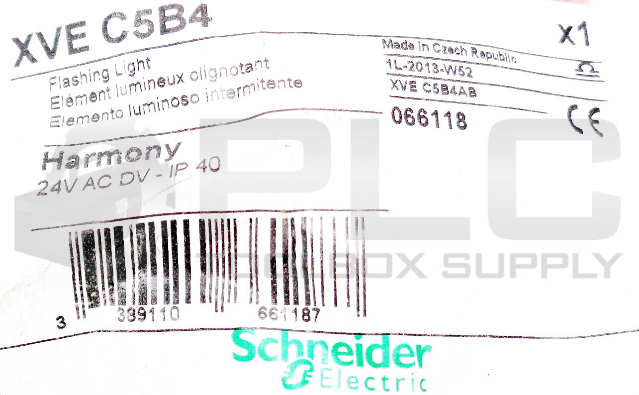 NEW SCHNEIDER XVE C5B4 FLASHING LIGHT RED 24V AC DV IP 40