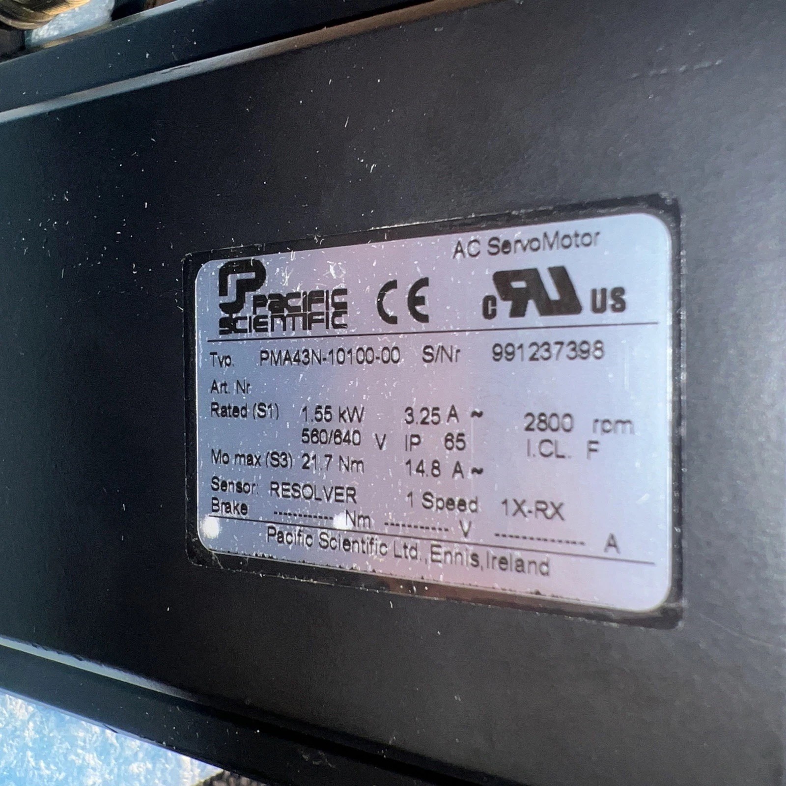 Pacific Scientific Servo Motor # PMA43N-10100-00
