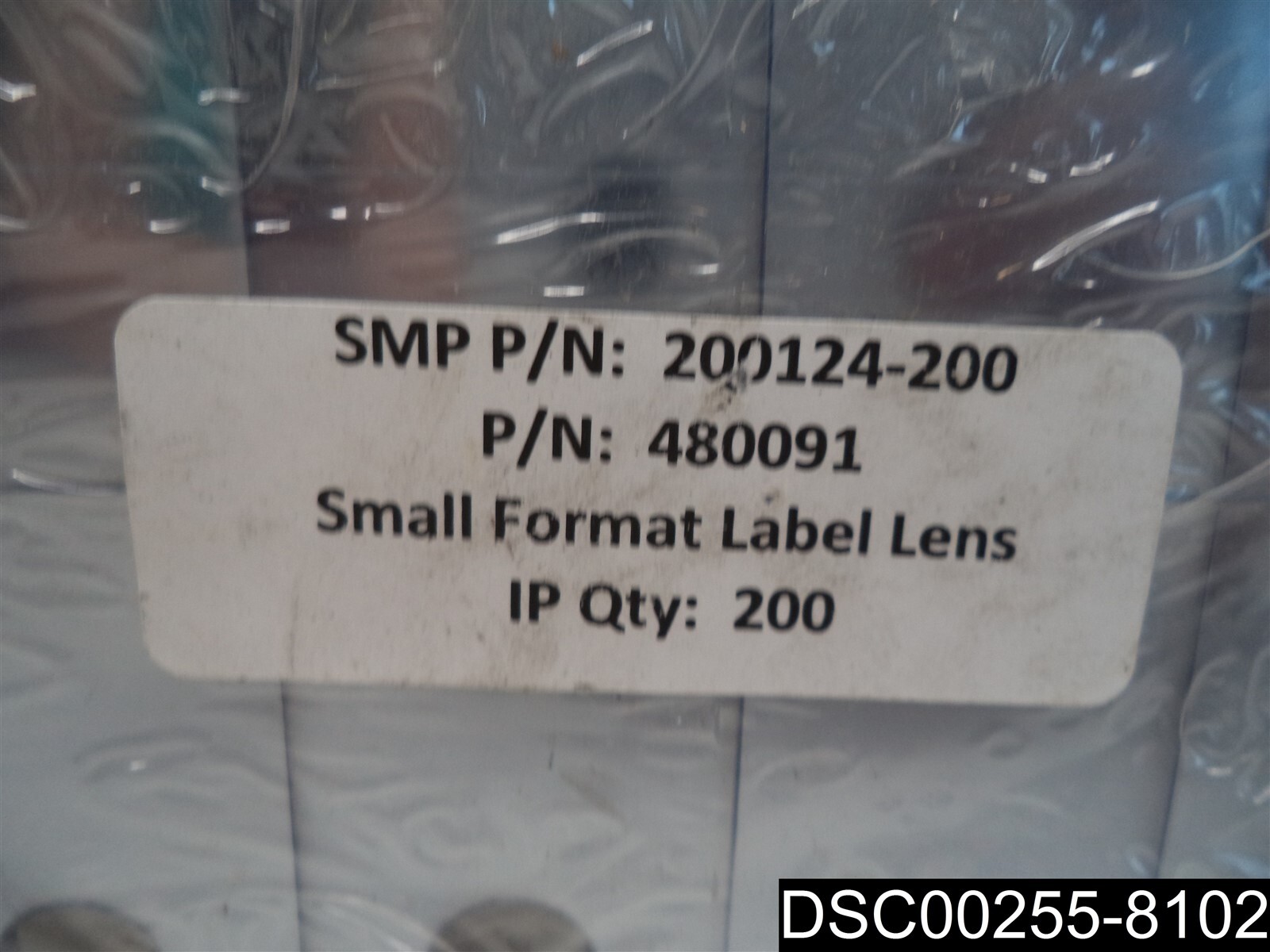 Qty= 200: SMP P/N: 200124-200, P/N: 480091 Small Format Label Lens