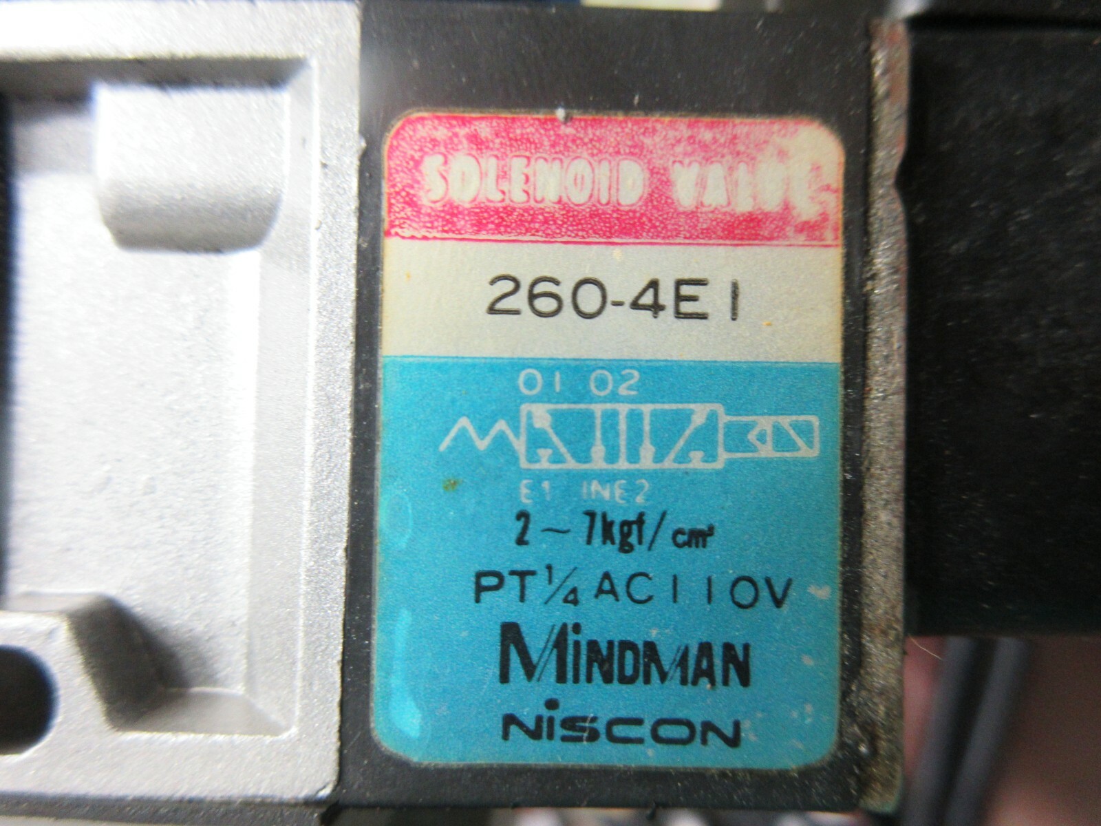 NISCON MINDMAN VALVE 2604E2 PT 1/4 AC110V SOLENOID 260-4E1 YANG S-600 CNC MILL