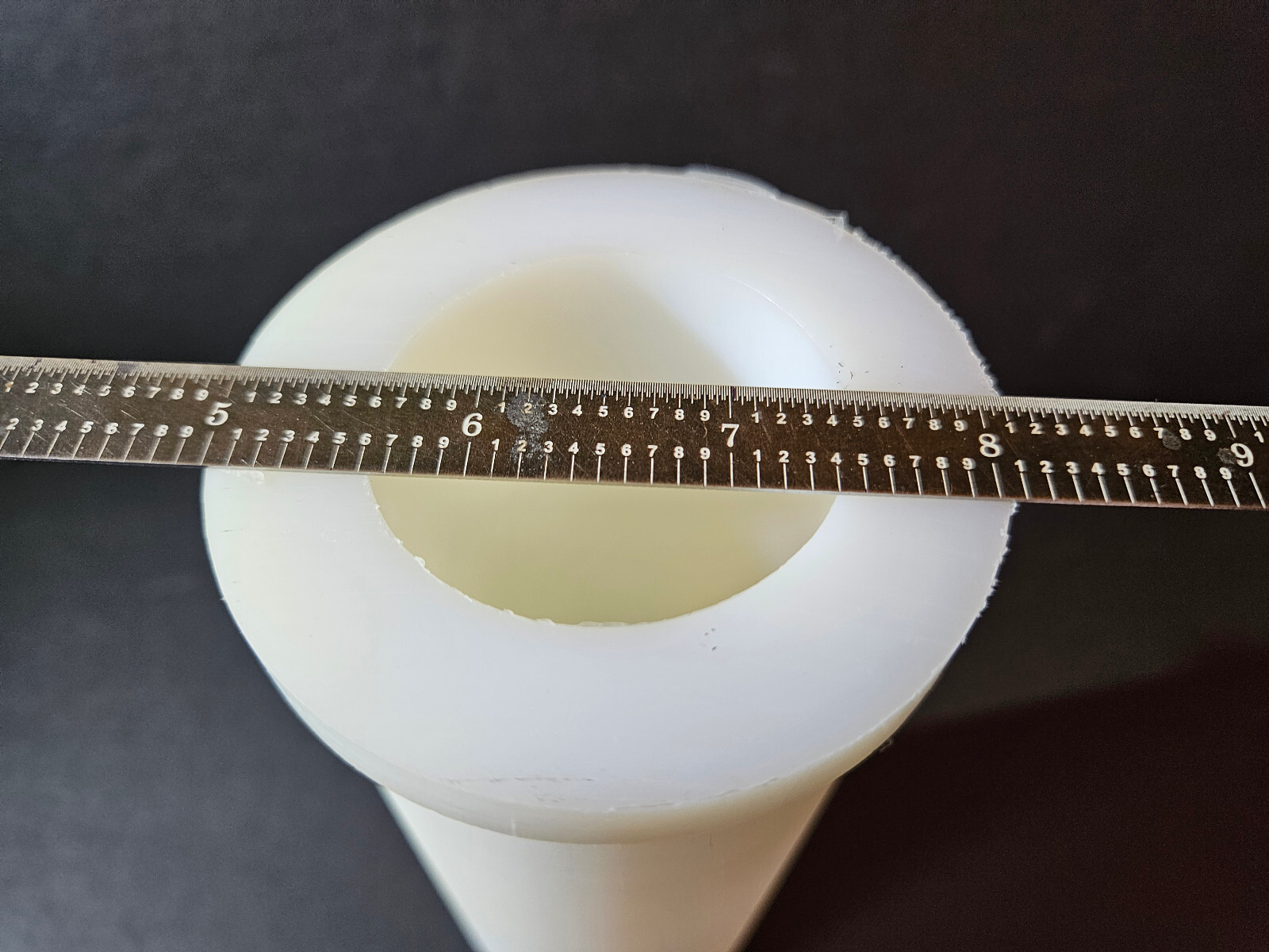 White Nylon Plastic Round Tube Cylinder Pipe Length 8 3/4″ OD 3 1/8 ID 1.9. #5