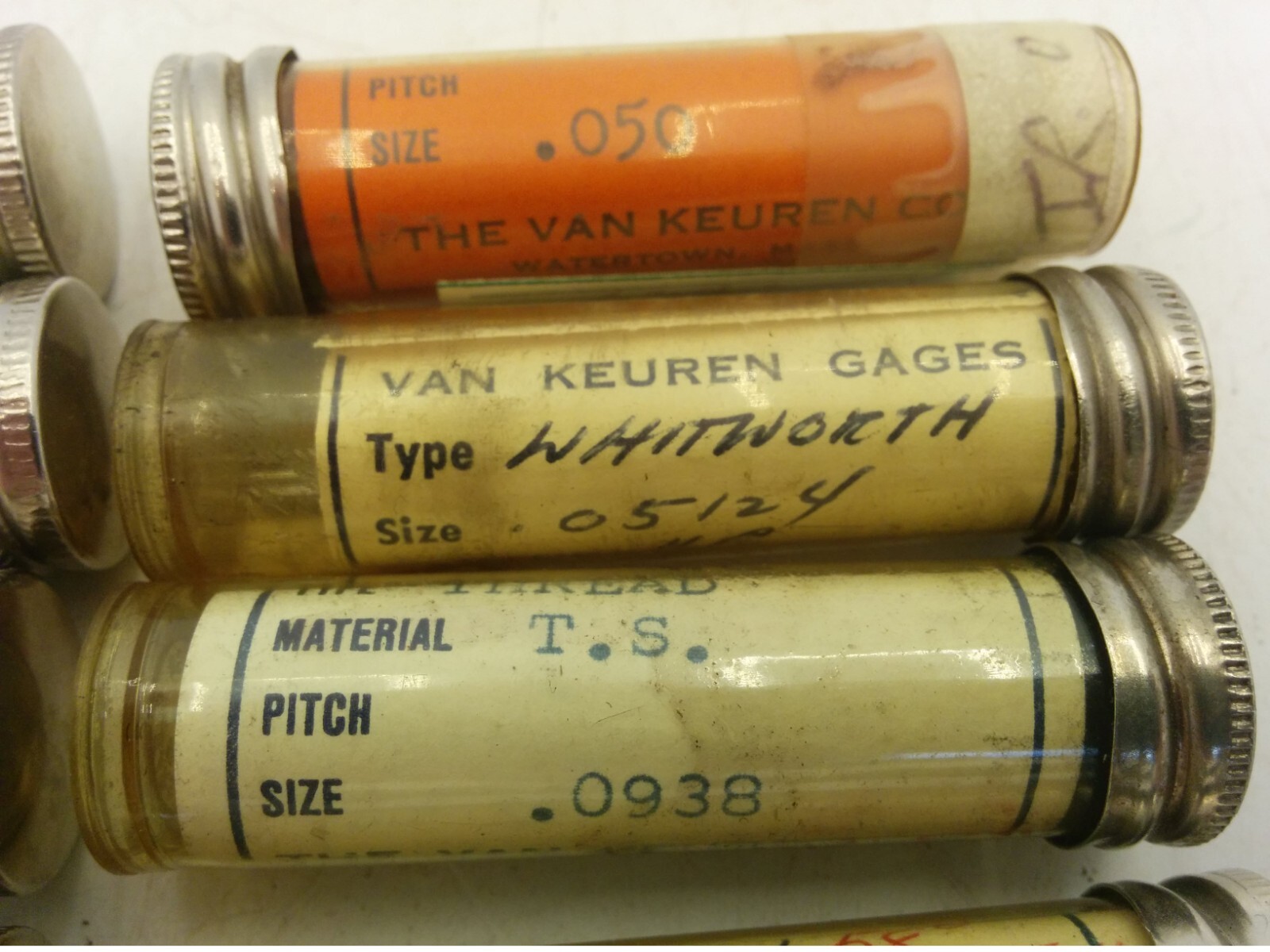 VAN KEUREN ASSORTMENT THREAD MEASURING WIRES, (LOT OF 10)