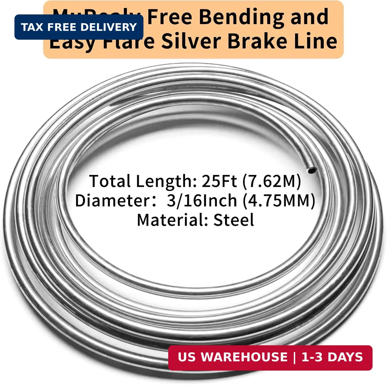 3/16 Stainless Steel Brake Line Kit 25FT Tubing Roll w/16 Fittings