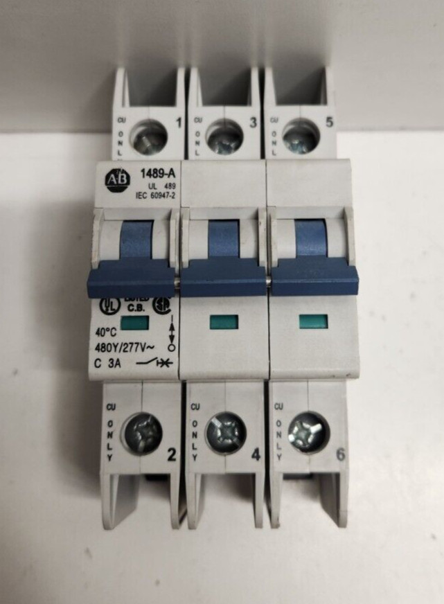 NEW NO BOX! ALLEN-BRADLEY SER.A 3A 480Y/277V 3-P CIRCUIT BREAKER 1489-A3C030