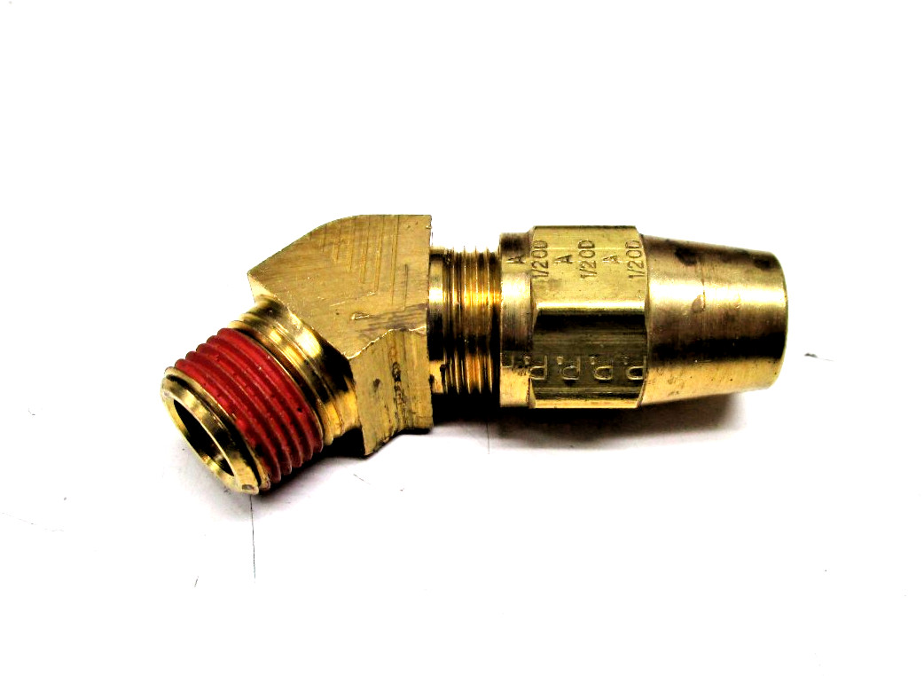 PARKER VS279AB-8-6 Pipe to Thread 45 Deg. Brass Fitting 3/8 Male NPT to 1/2 Tube
