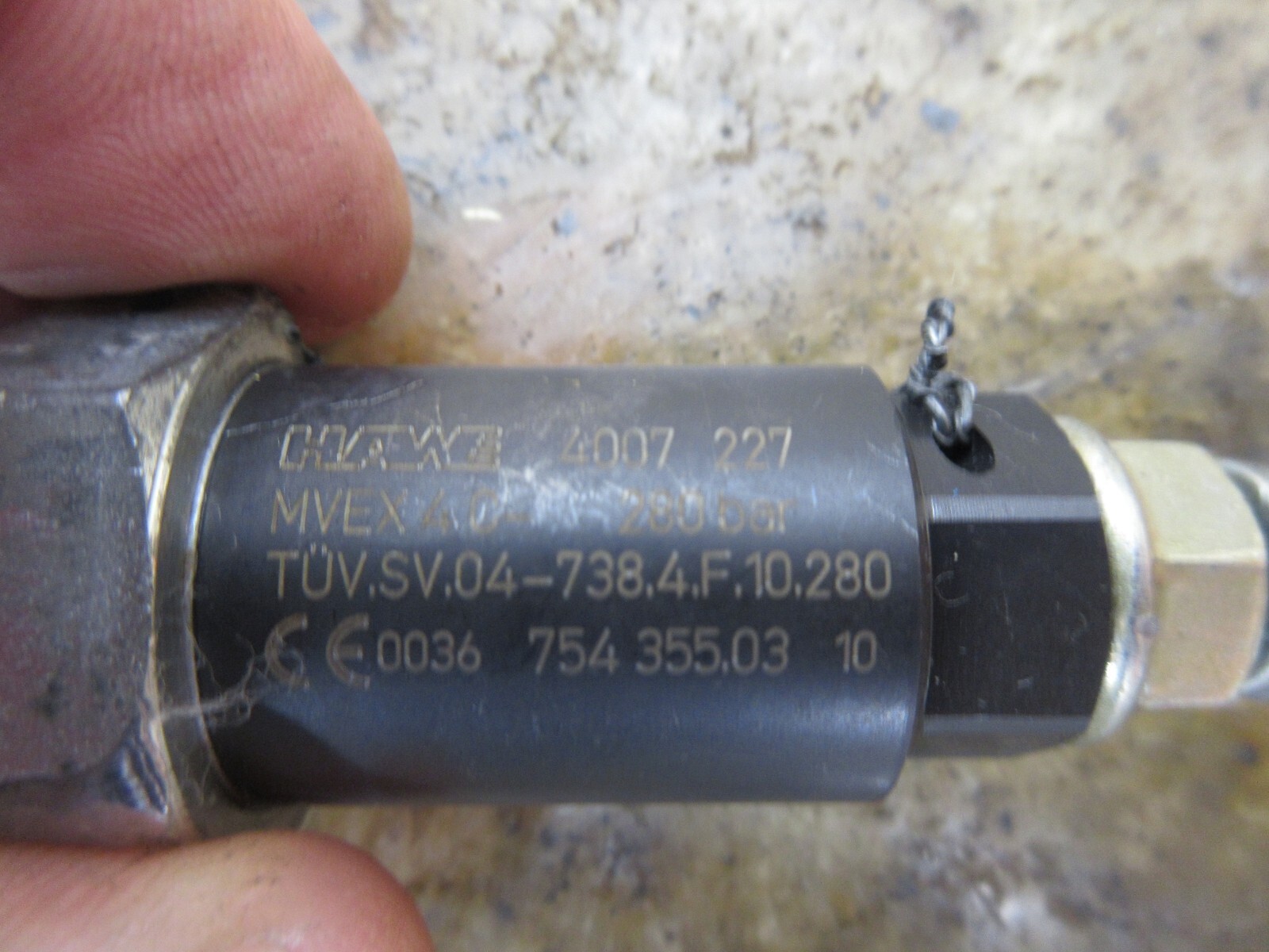 HAWE MINI 4007 227 MVEX4C- 280 BAR TUV.SV.04-738.4.F.10.280 754 355.03 VALVE
