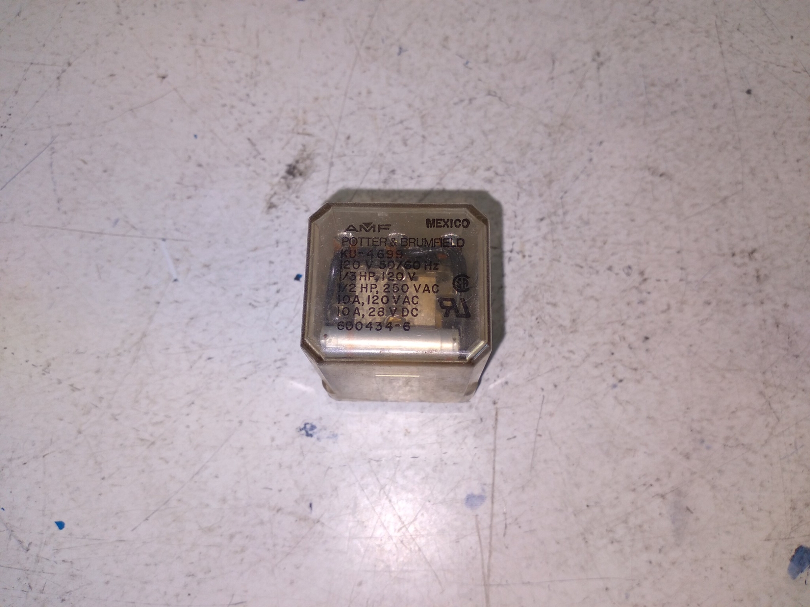 AMF POTTER & BRUMFIELD KU-4699 120V 50/60HZ 1/2-1/3HP 10A 250VAC 28VDC 600434-6