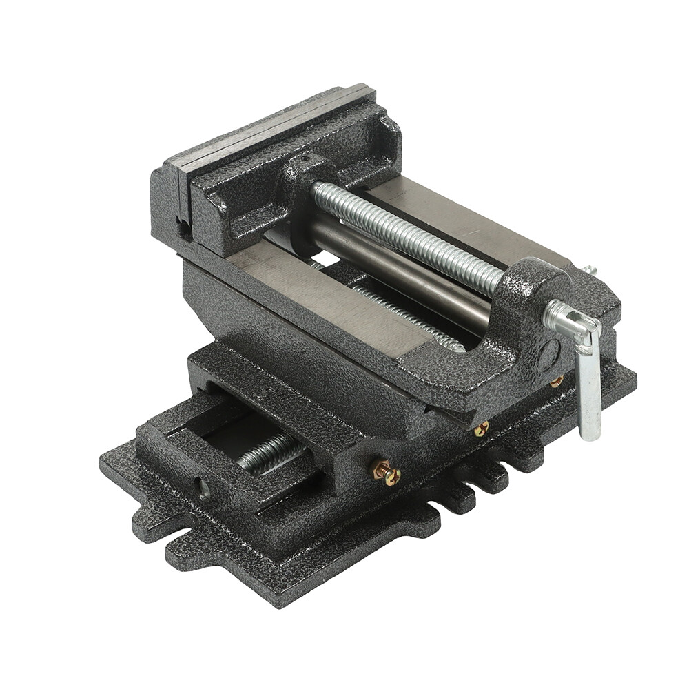 5 Inch Cross Press Vise Slide Vice For Duty Sliding Drill Shop Grip Tools Heavy